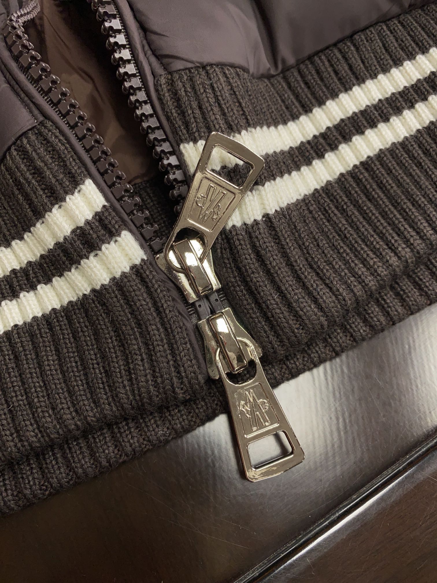 Moncler Couple Down Jacket Knitted Hooded M