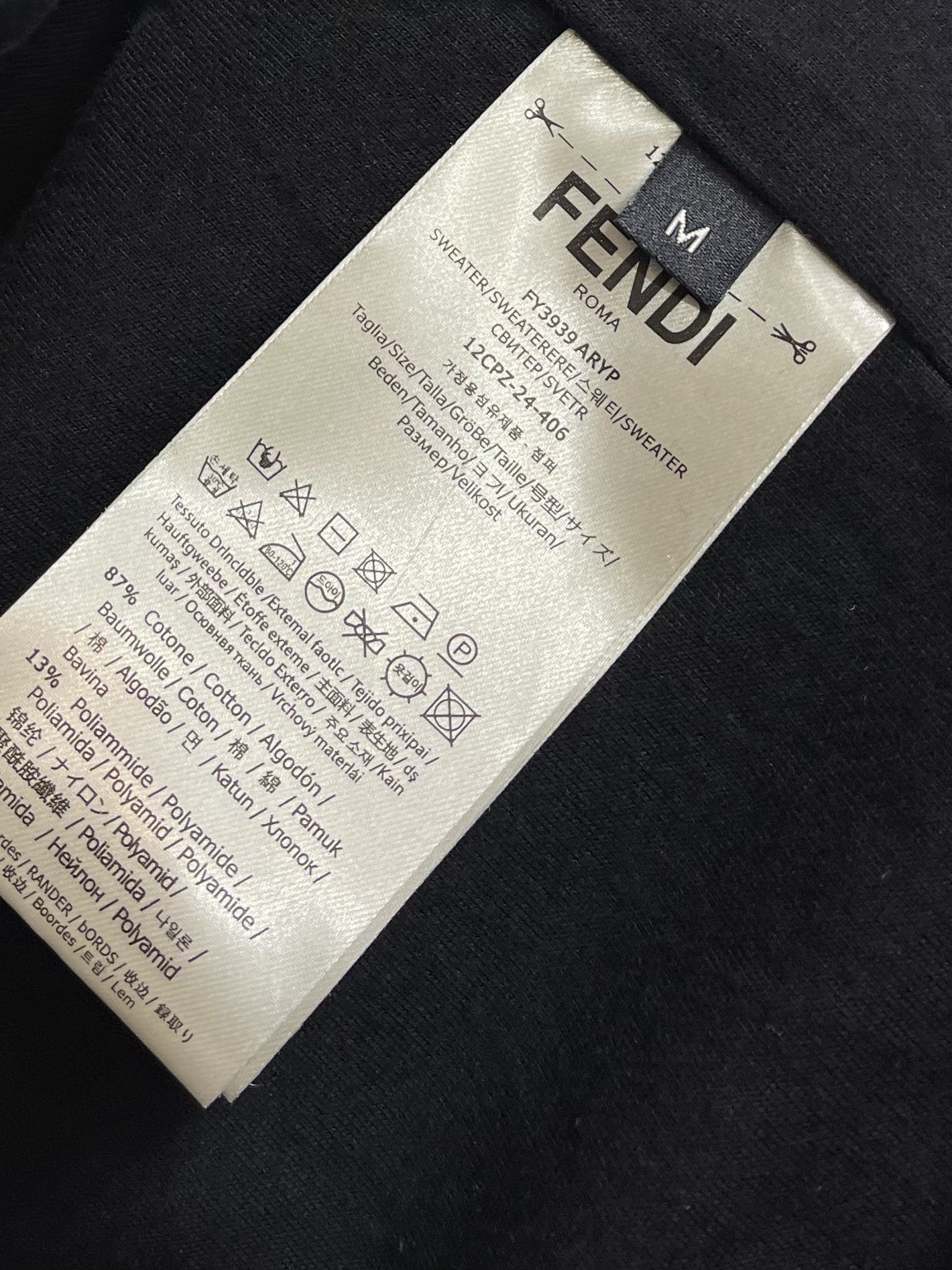 Fendi Hoodie Cotton Black Hooded S-xl