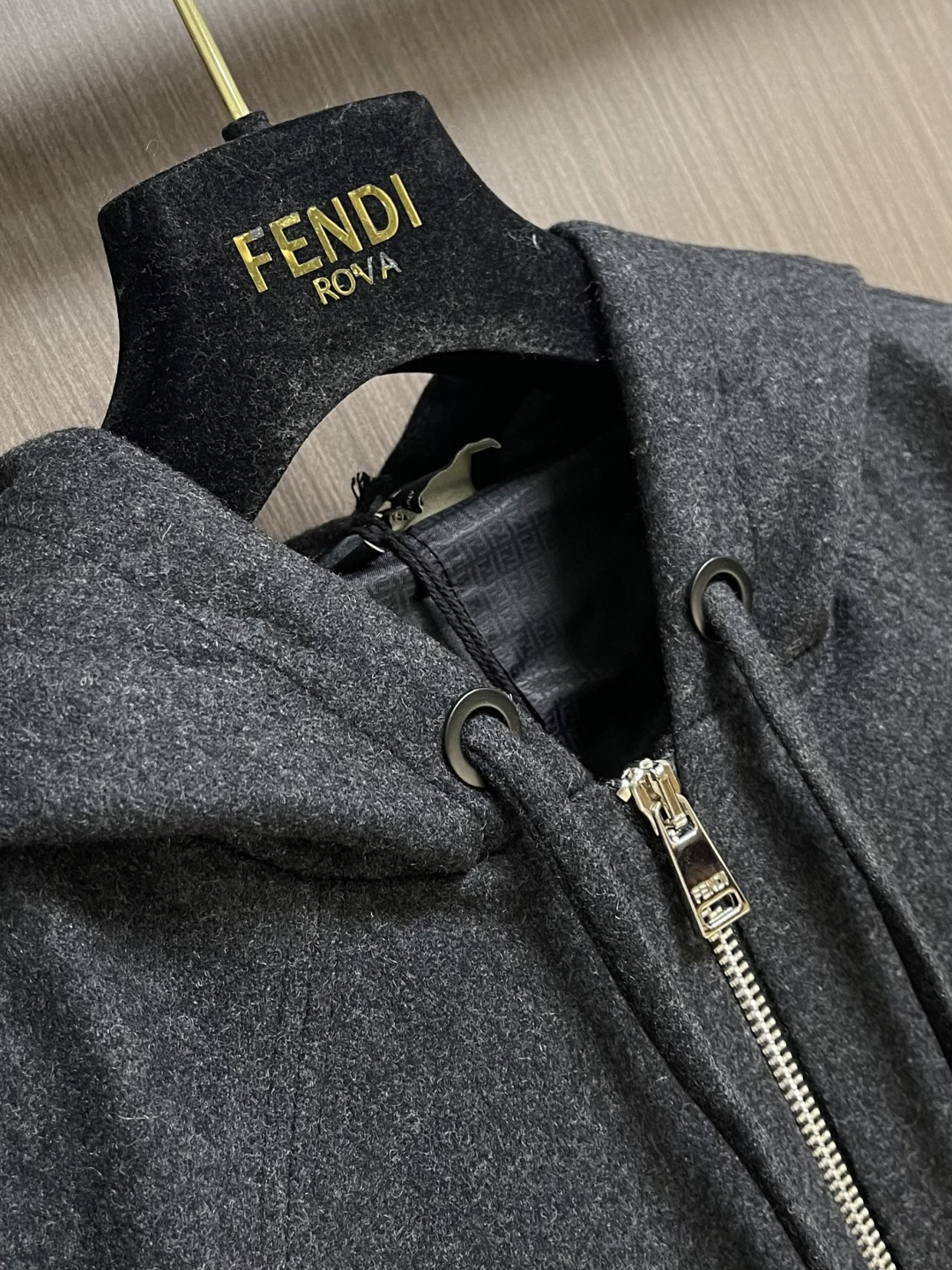 Fendi Couple Jacket Cashmere Gray Hooded S-m-l-xl