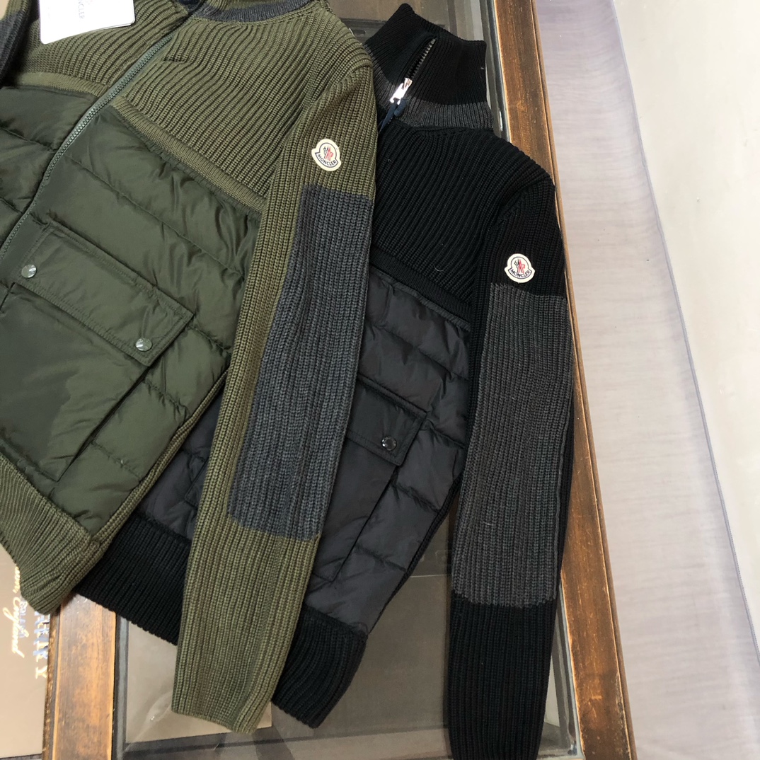 Moncler Couple Down Jacket Knitted Black M-l-xl