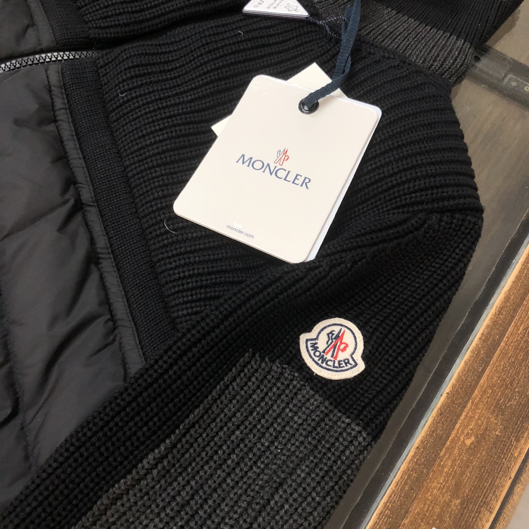 Moncler Couple Down Jacket Knitted Black M-l-xl