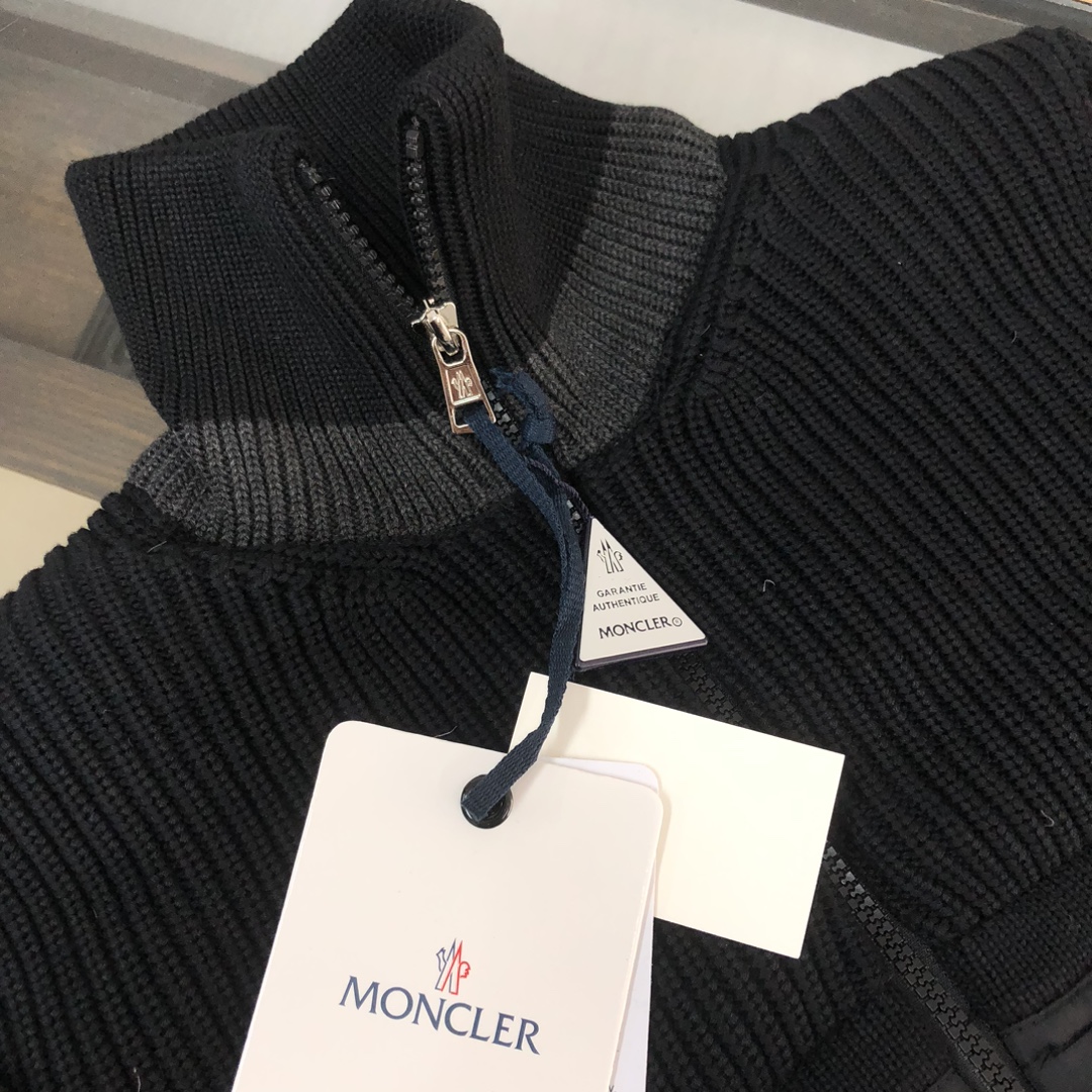 Moncler Couple Down Jacket Knitted Black M-l-xl