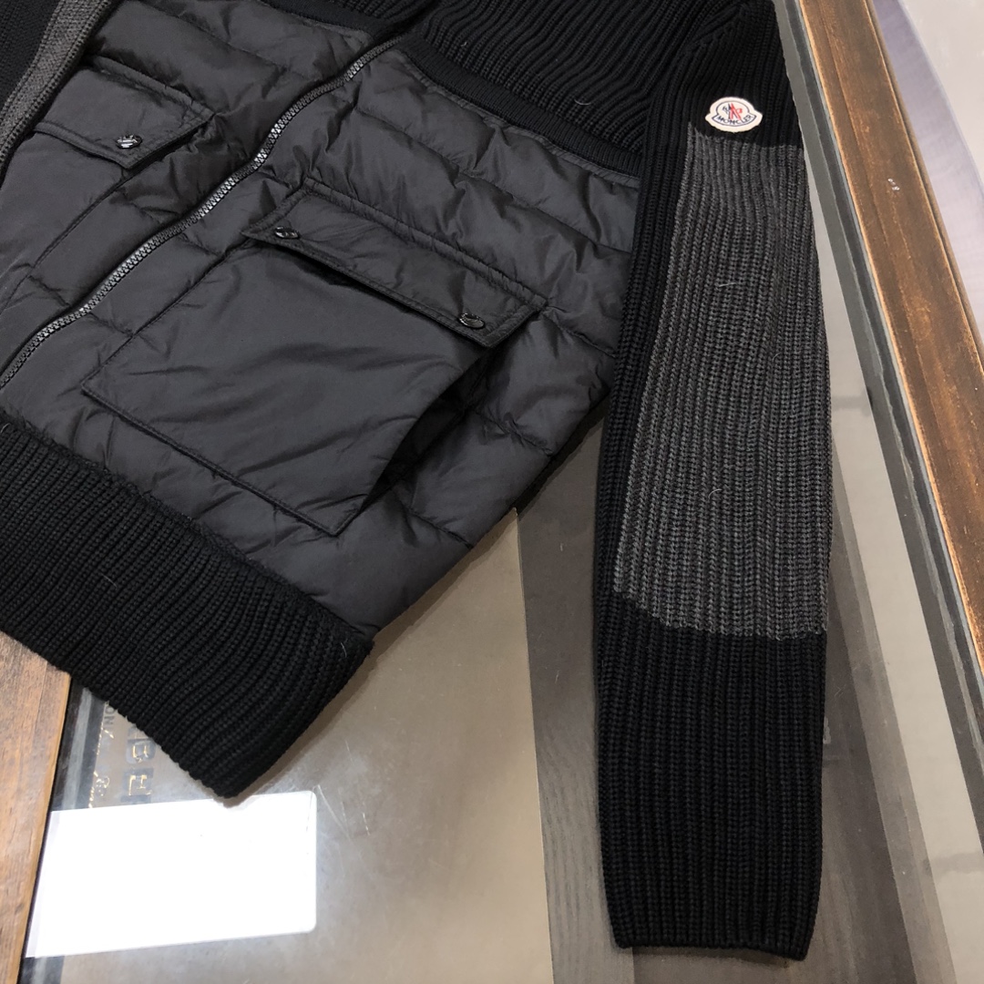 Moncler Couple Down Jacket Knitted Black M-l-xl