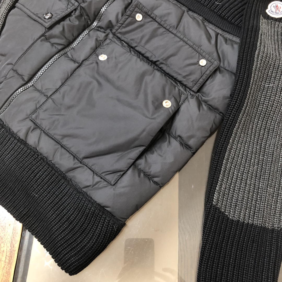 Moncler Couple Down Jacket Knitted Black M-l-xl