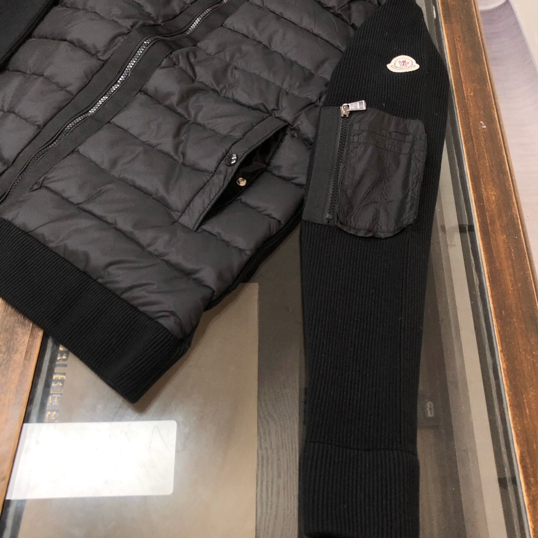 Moncler Male Jacket Wool Black Hooded M-l-xl