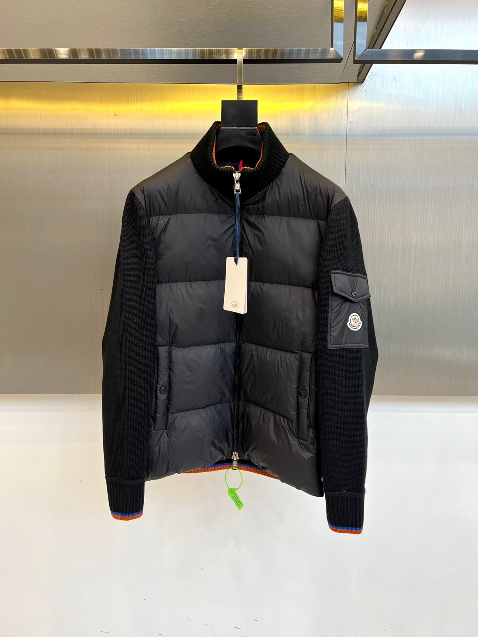 Moncler Down Jacket Knitted Striped M-l