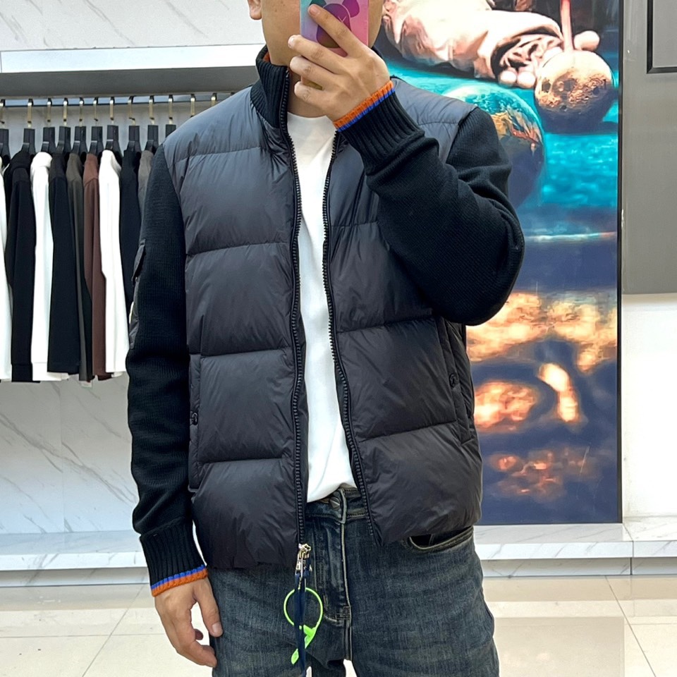 Moncler Down Jacket Knitted Striped M-l