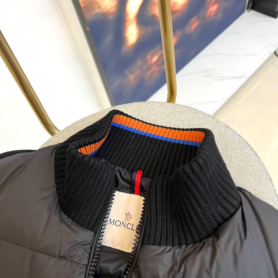 Moncler Down Jacket Knitted Striped M-l