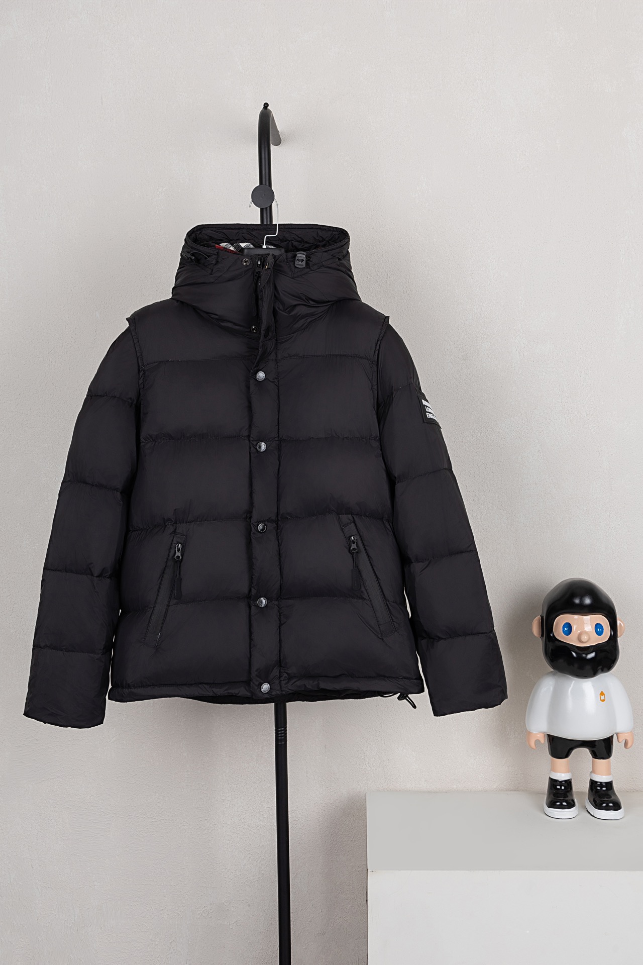 Burberry Male Vest Polyester Black Hooded S-xxl