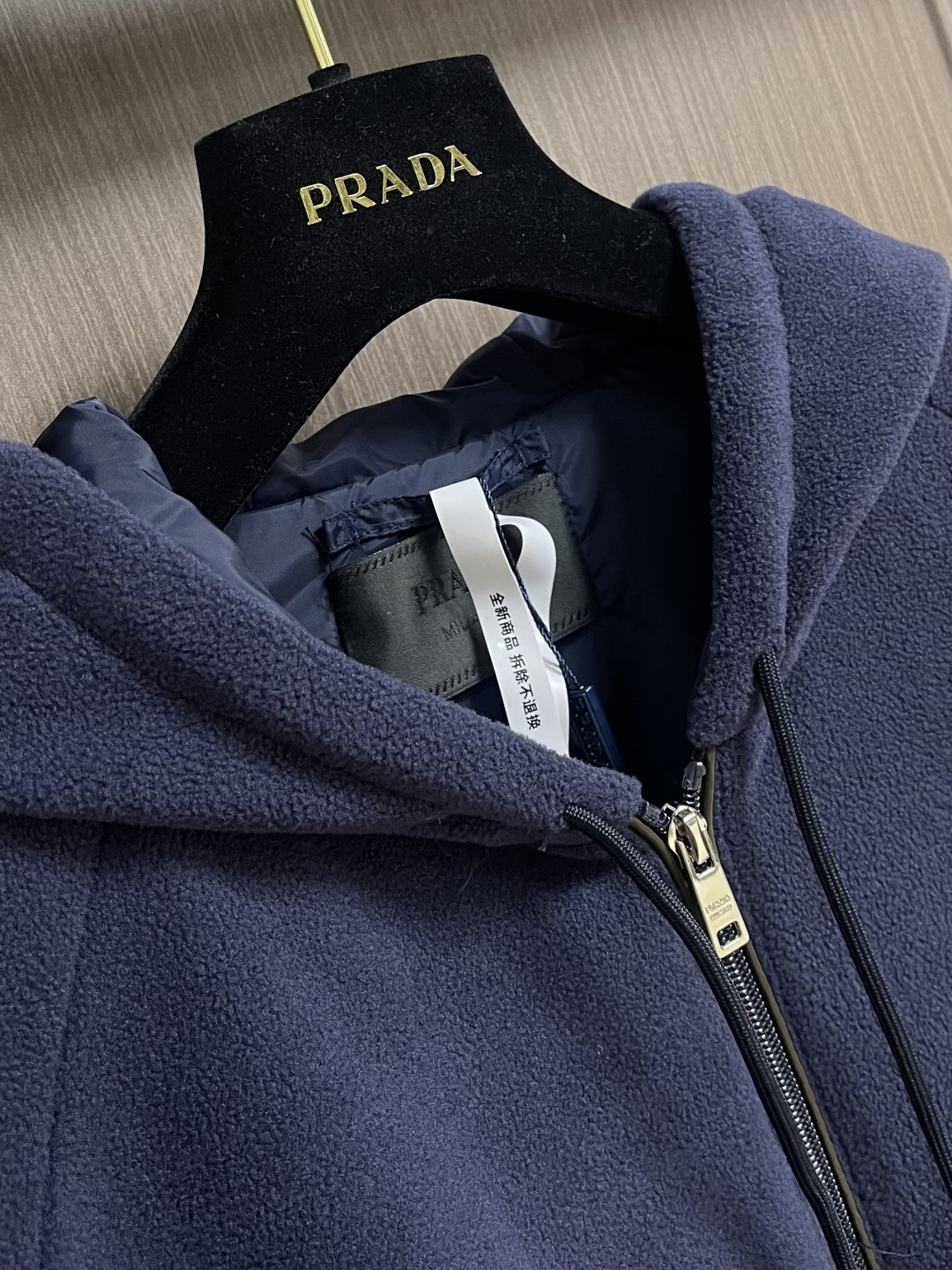 Prada Couple Basic Clothing Blue Hooded M-48-46-50-52