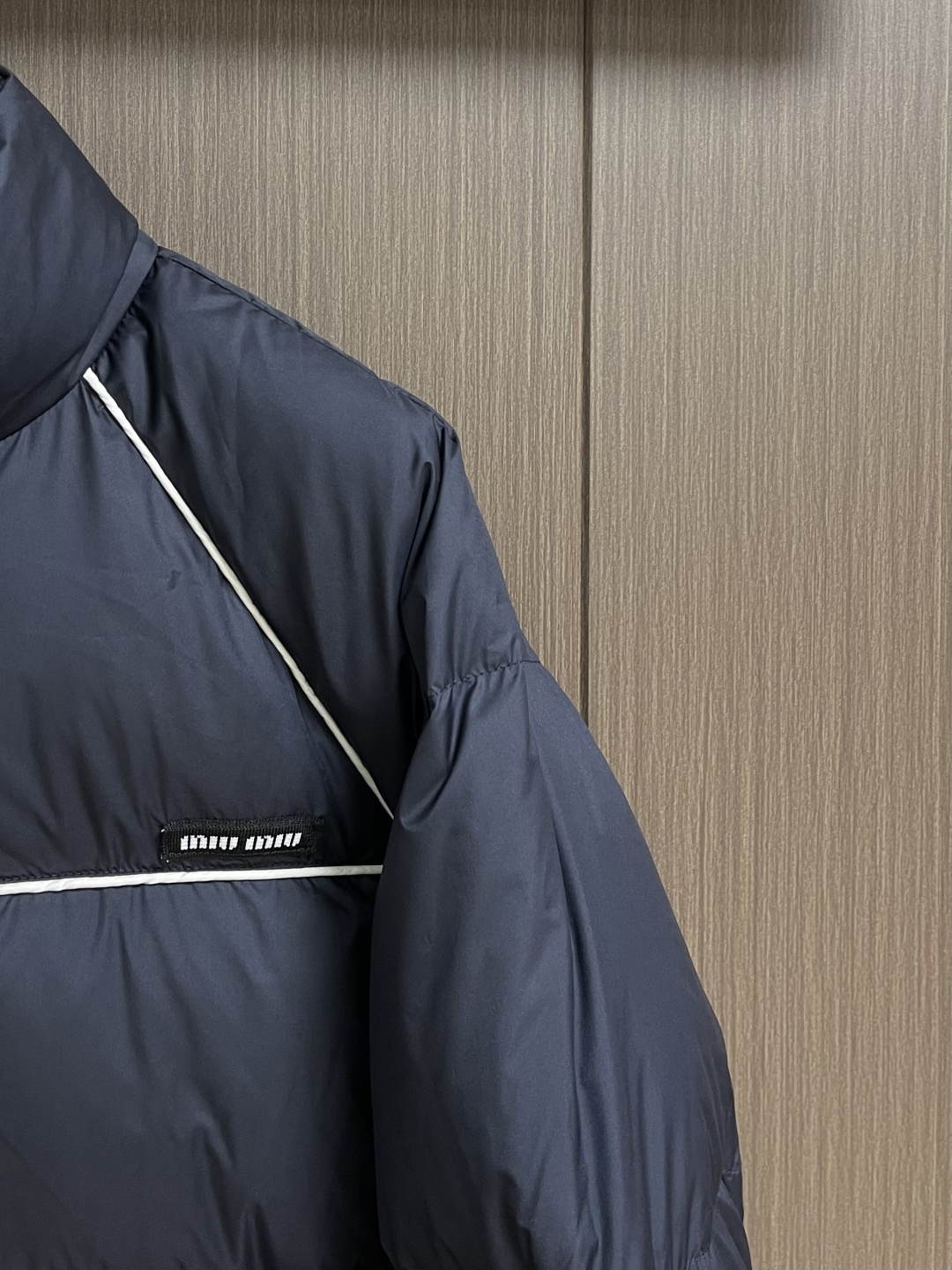 Miu Miu Down Jacket Knitted White Fleece Lined M