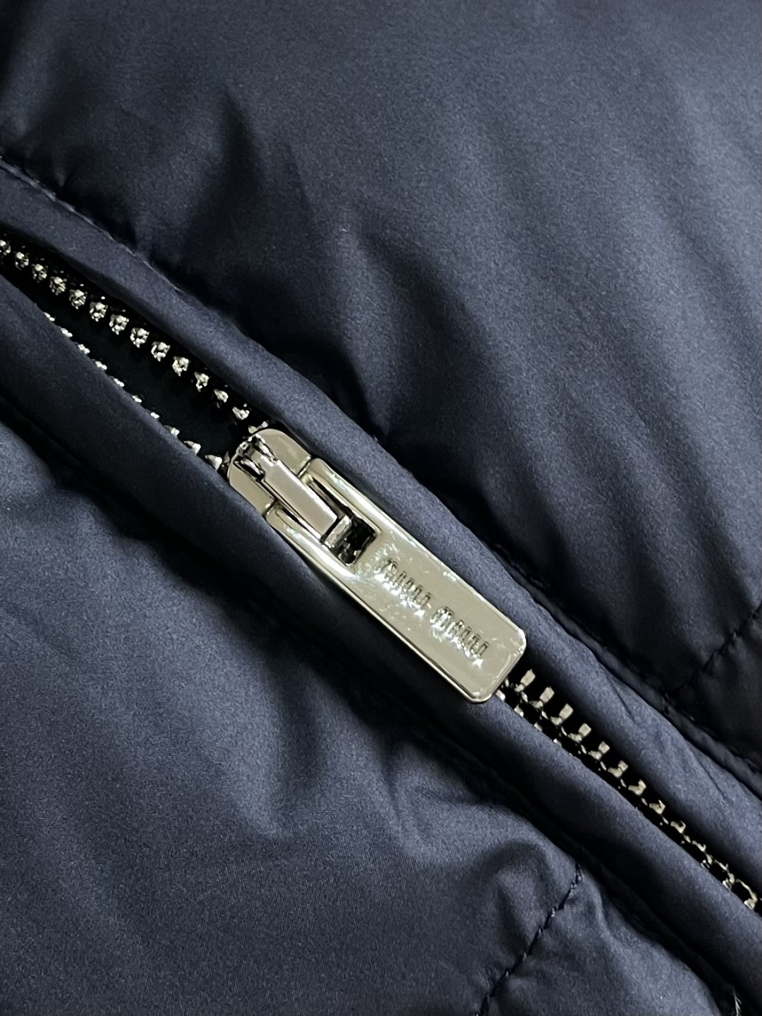 Miu Miu Down Jacket Knitted White Fleece Lined M