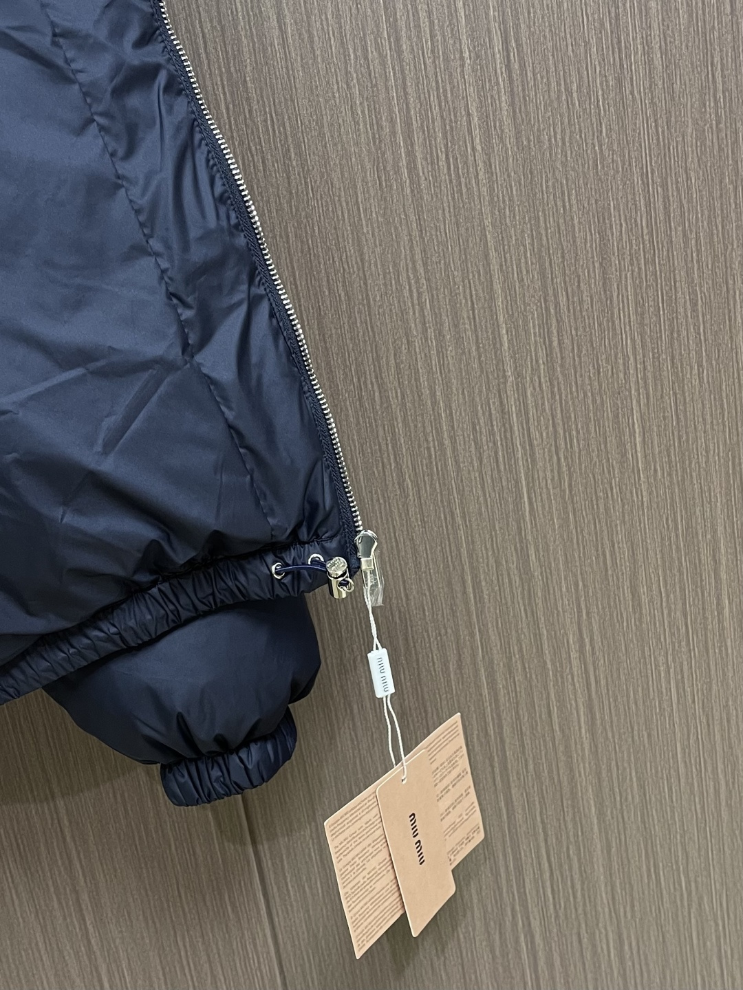 Miu Miu Down Jacket Knitted White Fleece Lined M