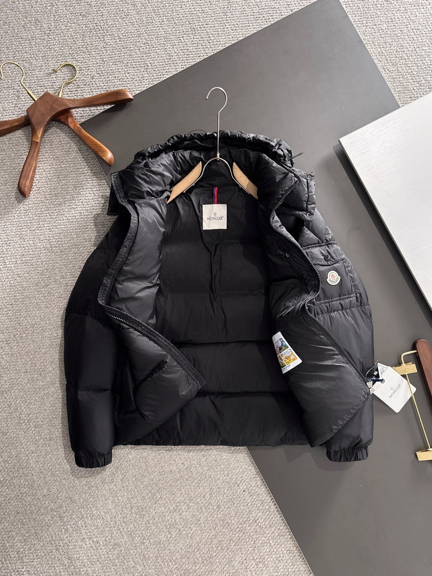 Moncler Down Jacket Goose Down Black S-m-l-xl