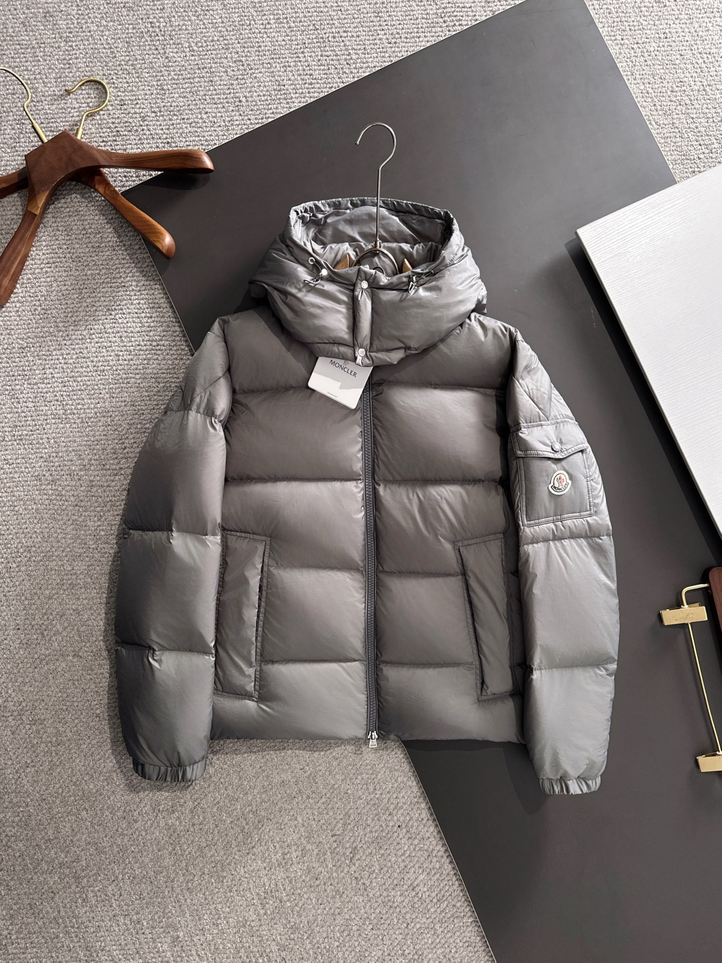 Moncler Down Jacket Goose Down Gray S-m-l-xl