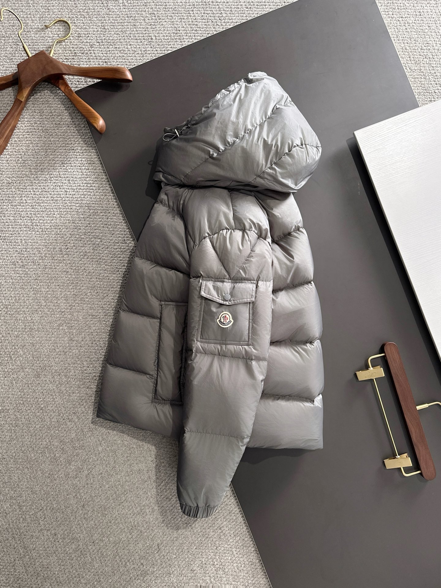 Moncler Down Jacket Goose Down Gray S-m-l-xl