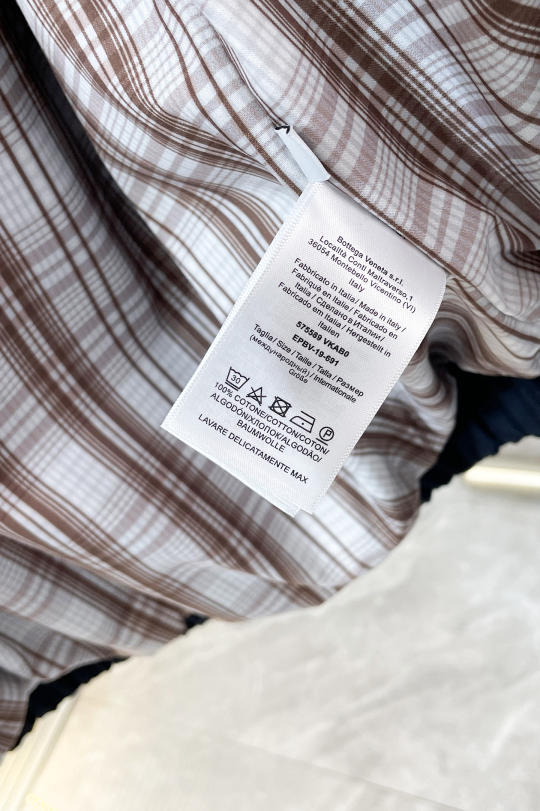 Bottega Veneta Jacket Cotton Plaid S-m