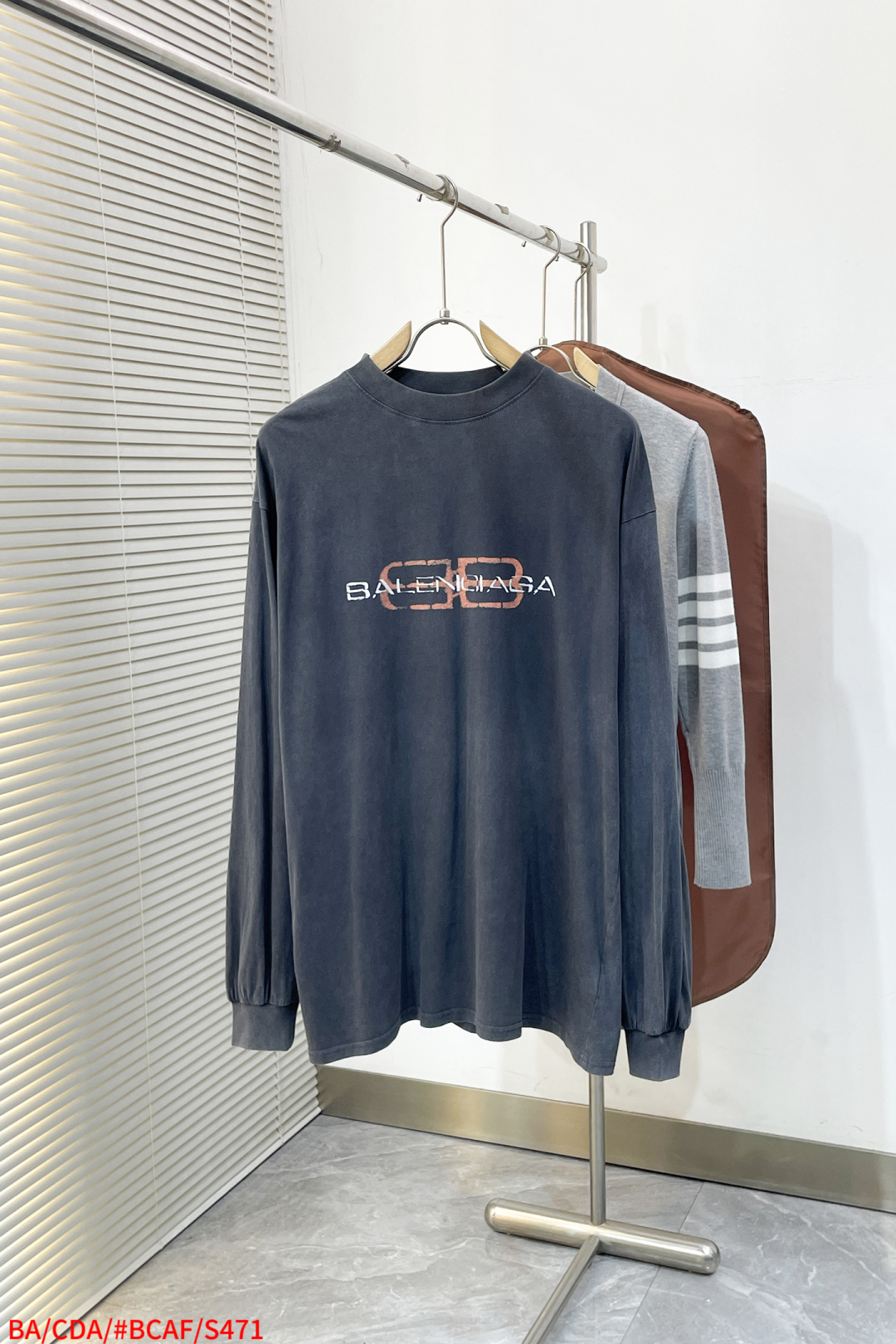 Balenciaga Couple Basic Clothing Cotton Black Printed S-m-l