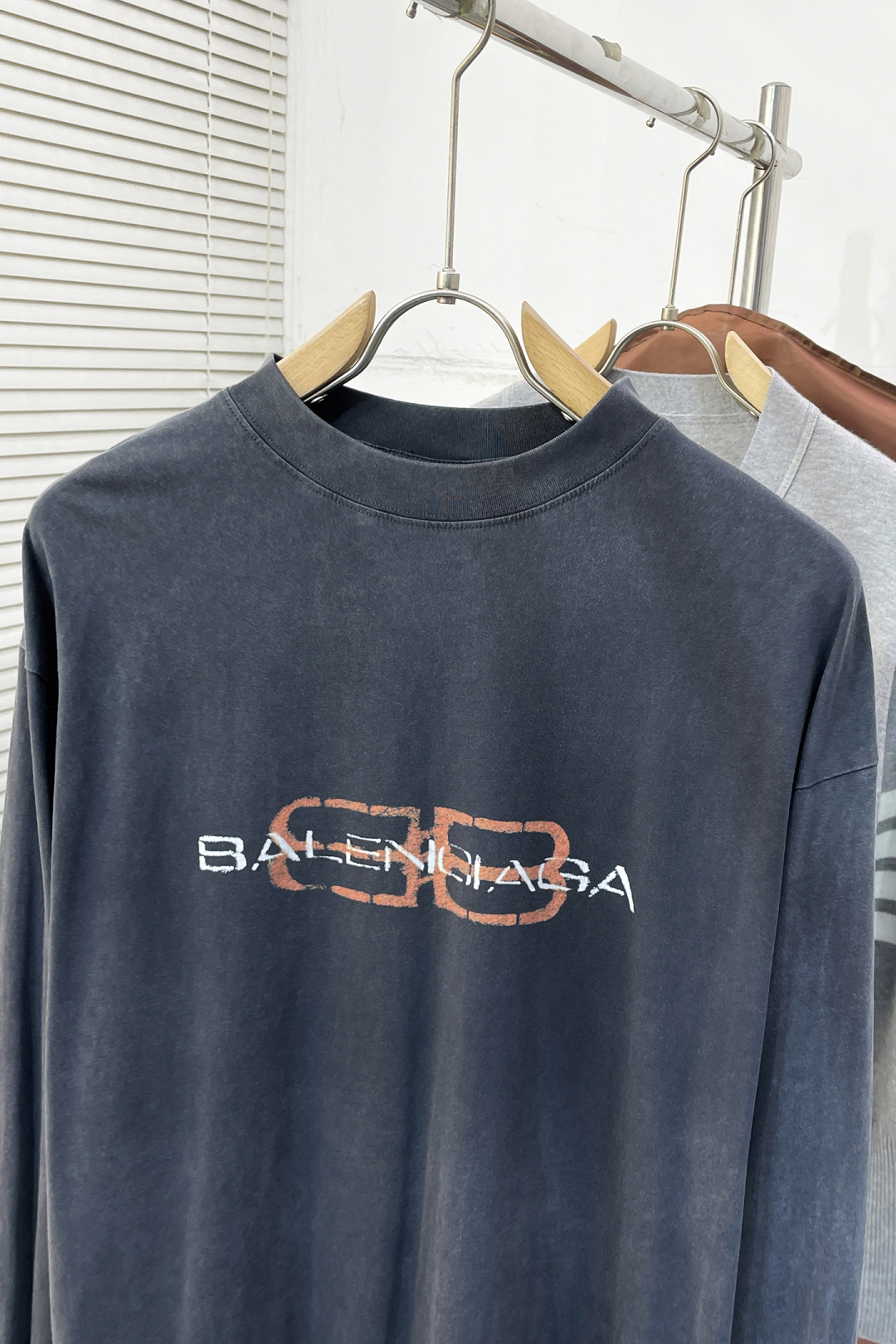 Balenciaga Couple Basic Clothing Cotton Black Printed S-m-l