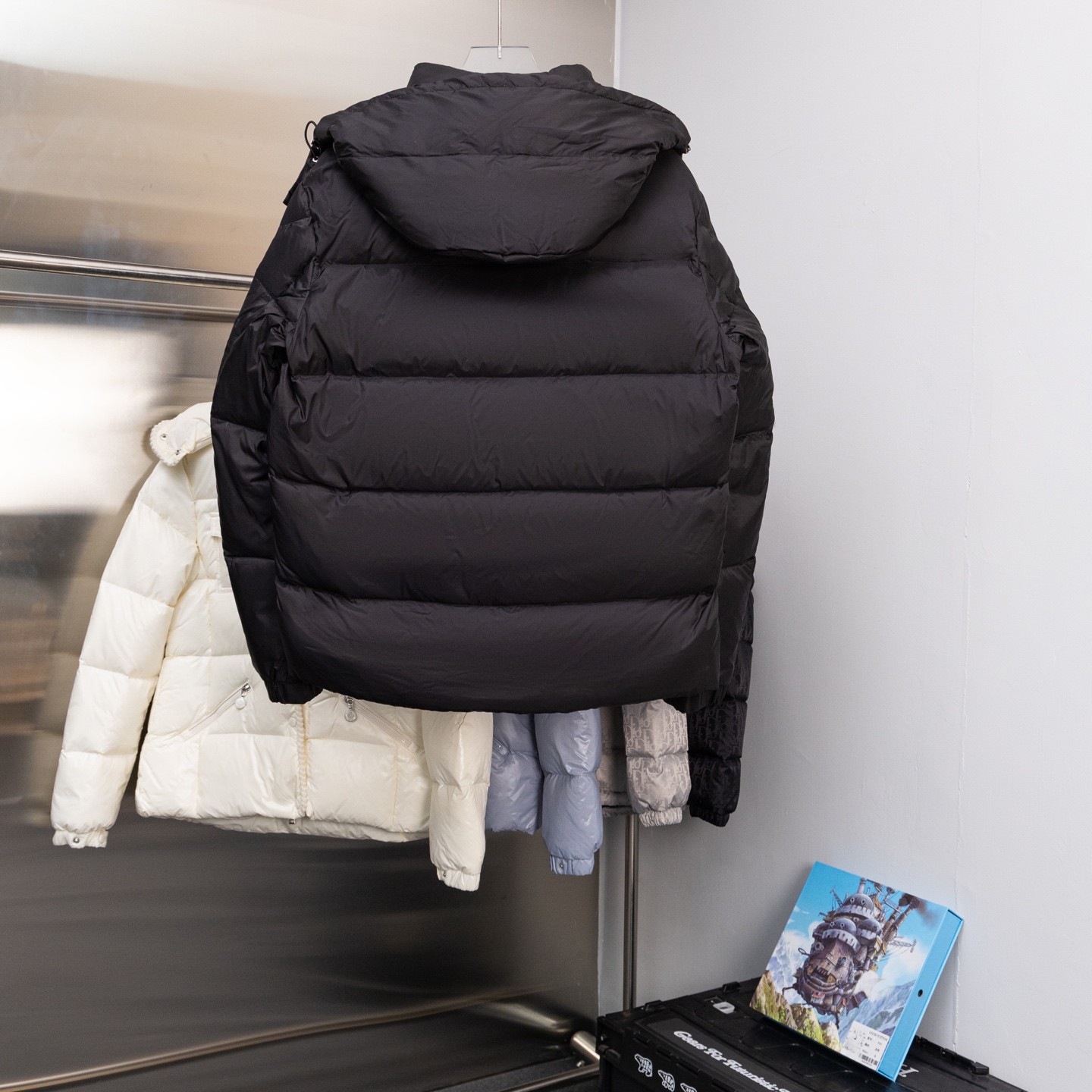 Moncler Male Basic Clothing Goose Down Black Hooded S-m-l-xl