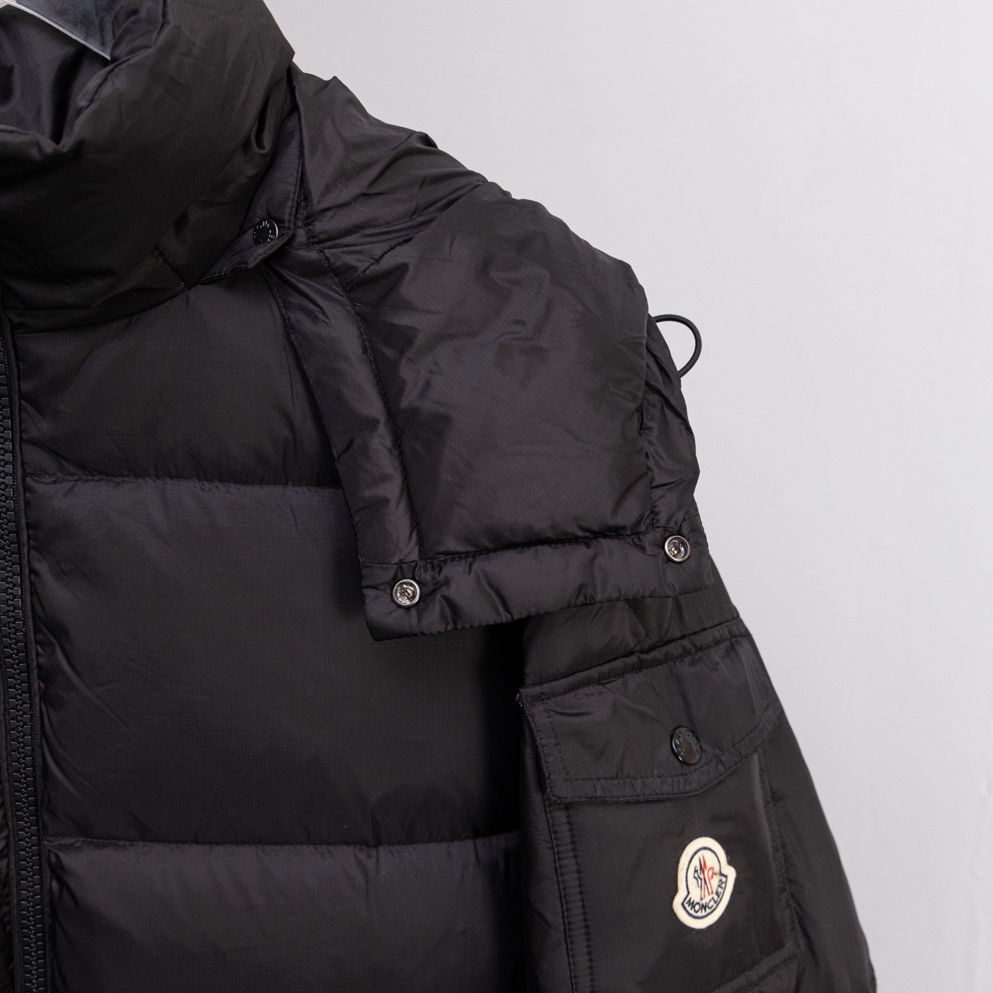 Moncler Male Basic Clothing Goose Down Black Hooded S-m-l-xl