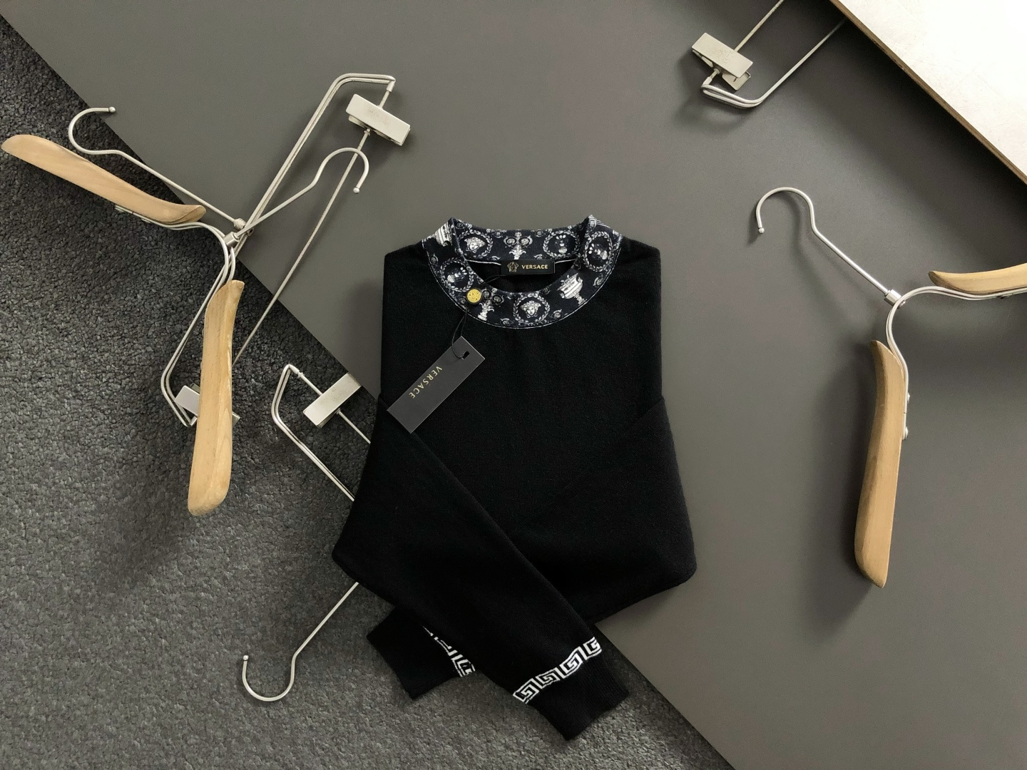 Versace Jeans Wool Black Printed S-m-l-xxxl