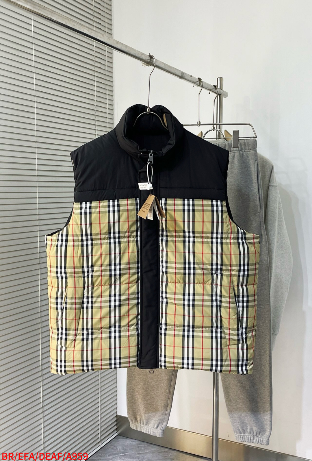 Burberry Couple Down Vest Cotton Plaid M-xl