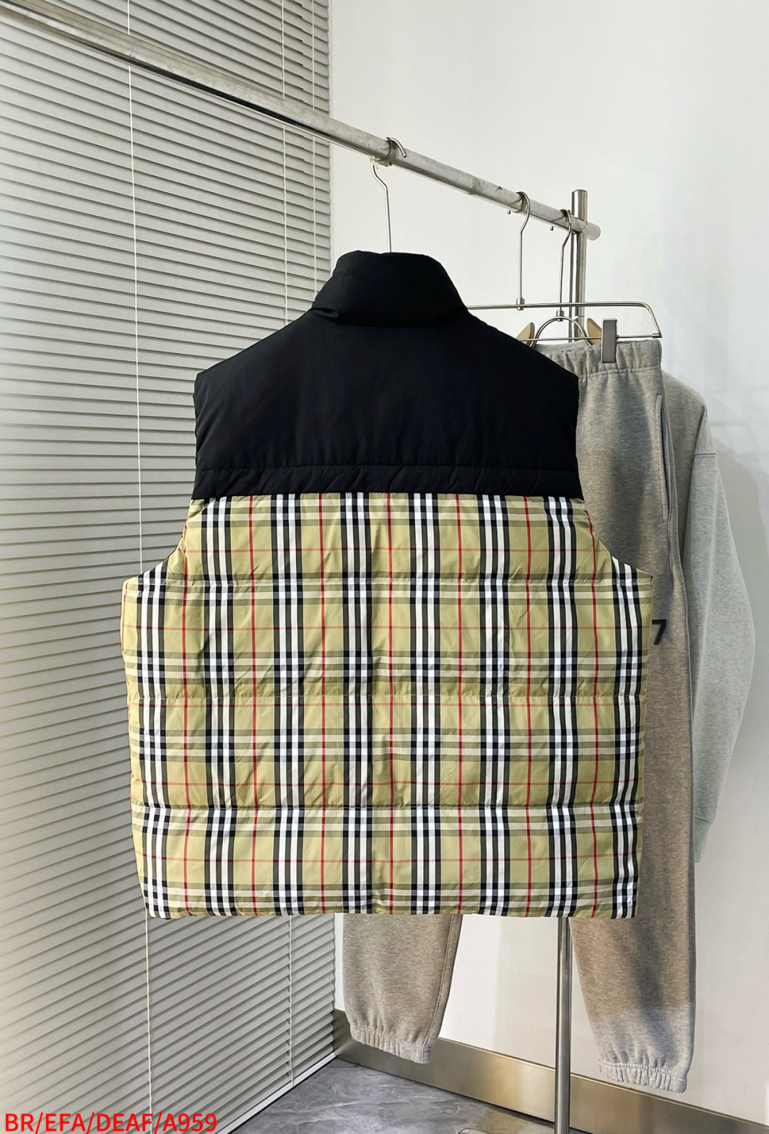 Burberry Couple Down Vest Cotton Plaid M-xl