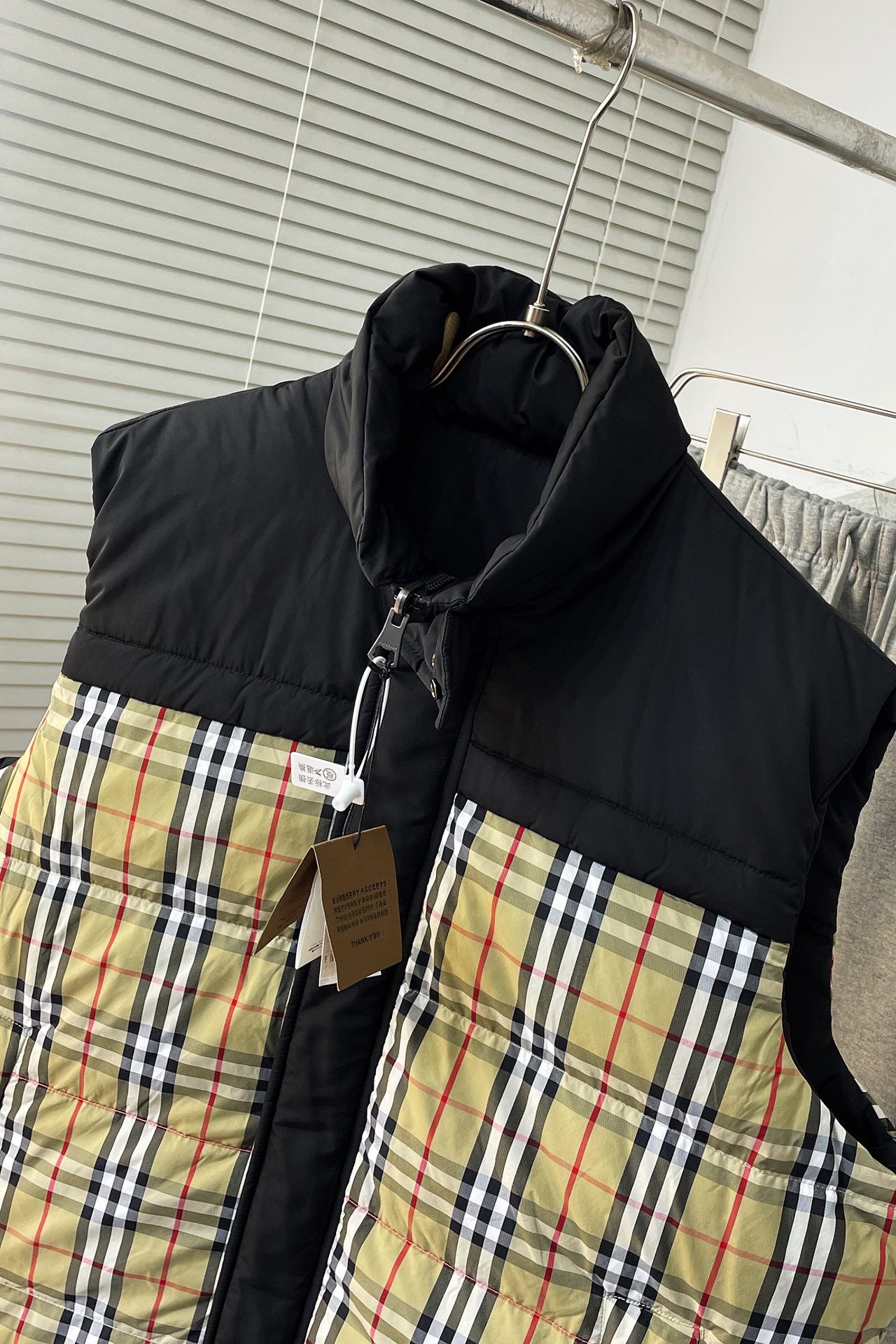 Burberry Couple Down Vest Cotton Plaid M-xl