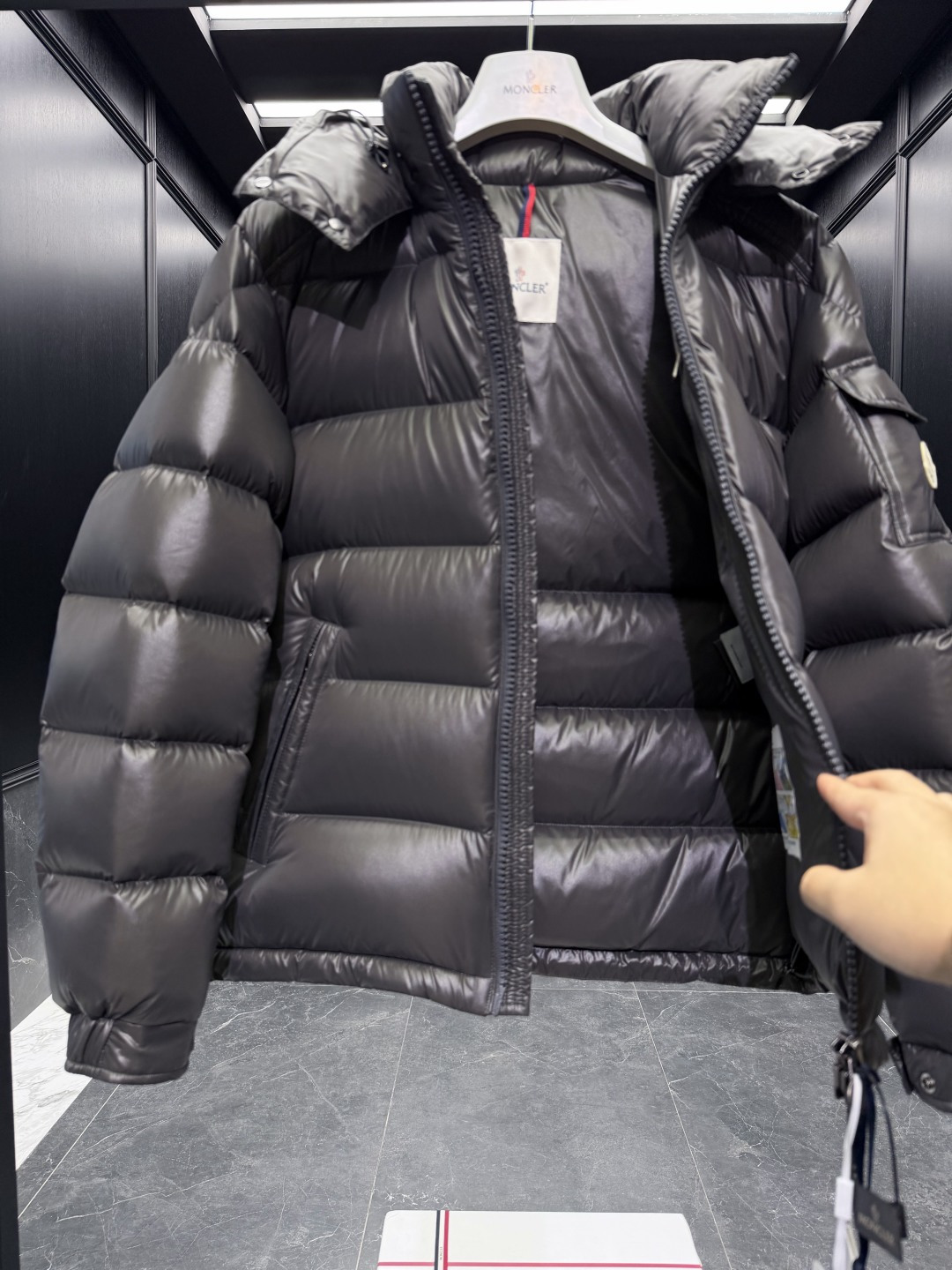 Moncler Male Down Jacket Gray Hooded S-m-l