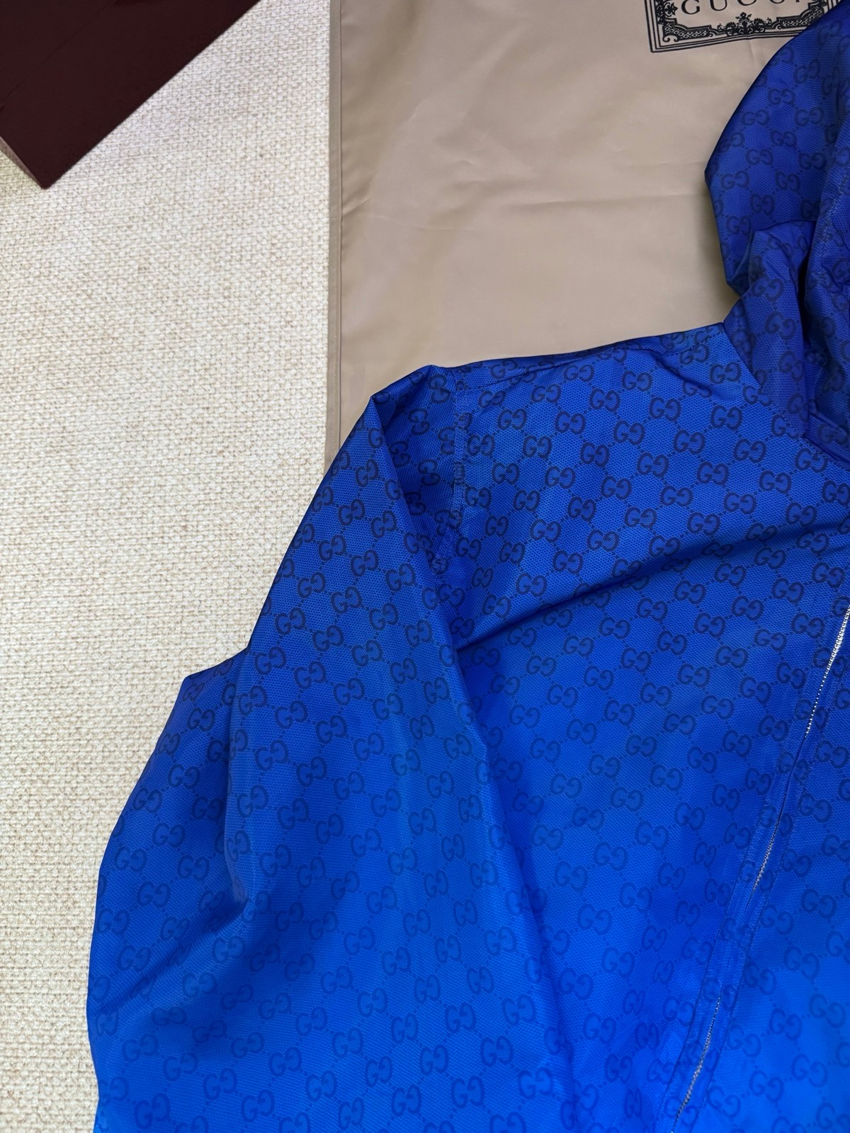 Gucci Jacket Polyester Blue Printed M-l-xl