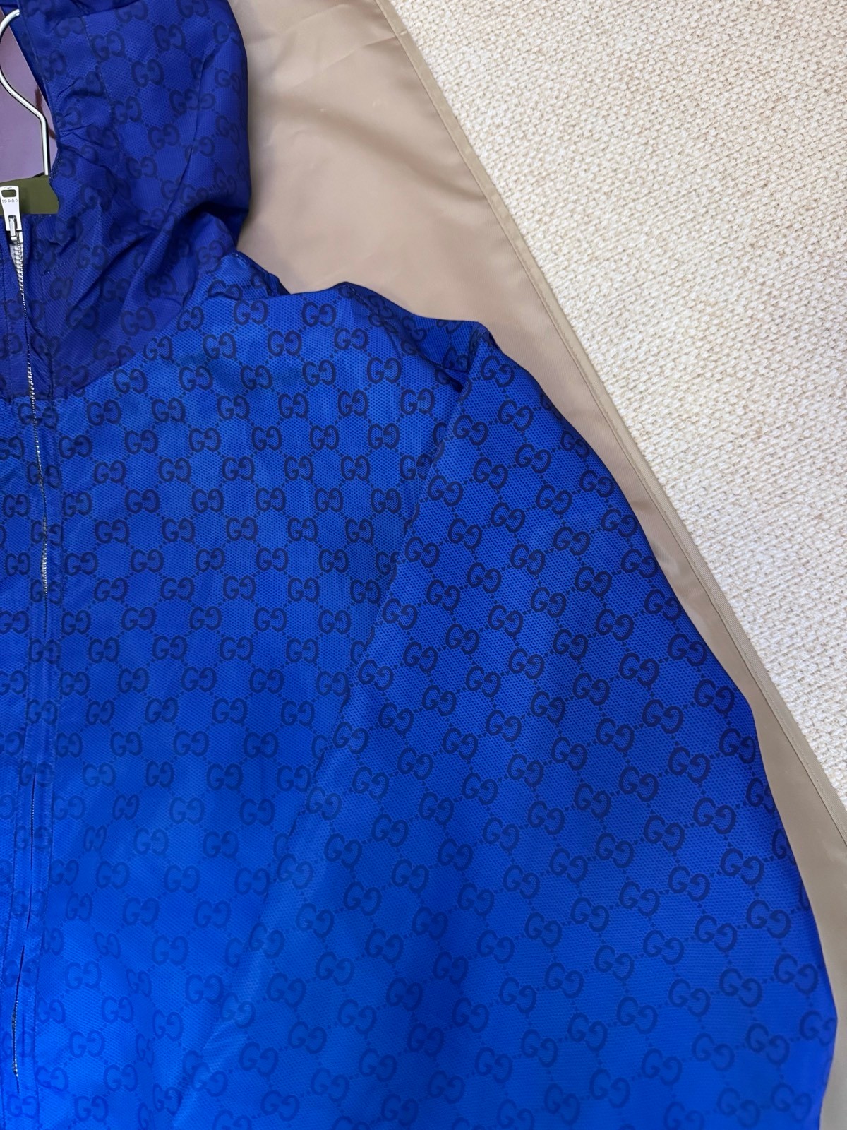 Gucci Jacket Polyester Blue Printed M-l-xl