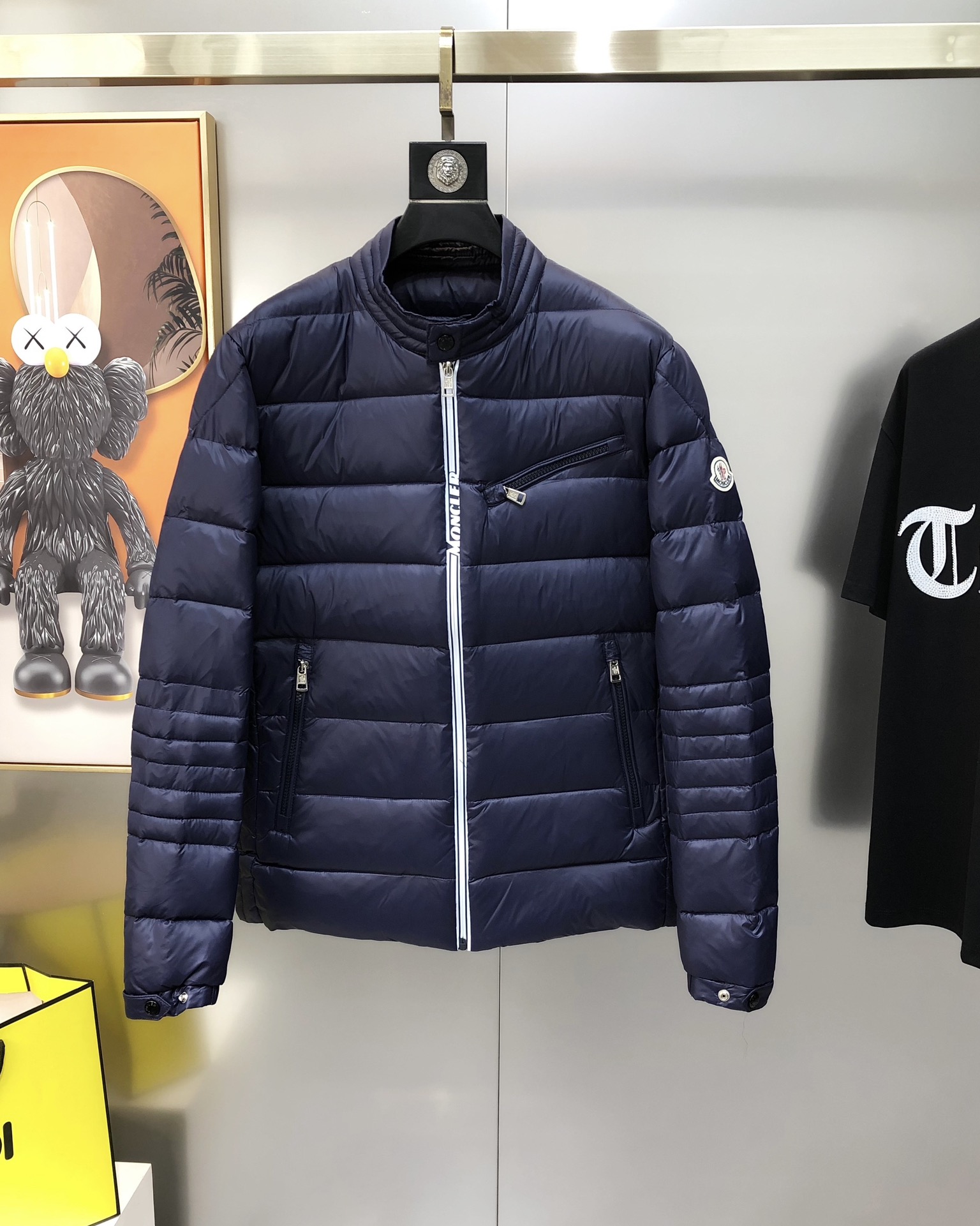 Moncler Male Down Jacket White Duck Down Blue M-l-xl