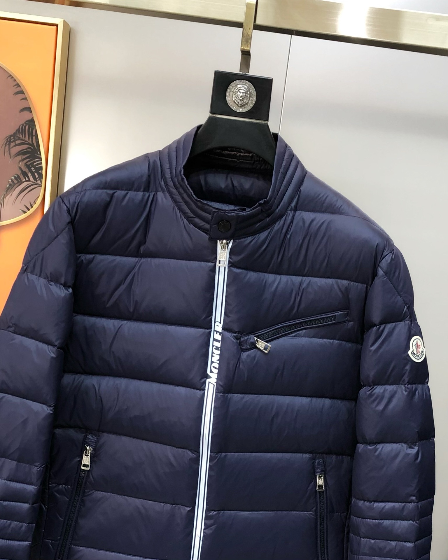 Moncler Male Down Jacket White Duck Down Blue M-l-xl