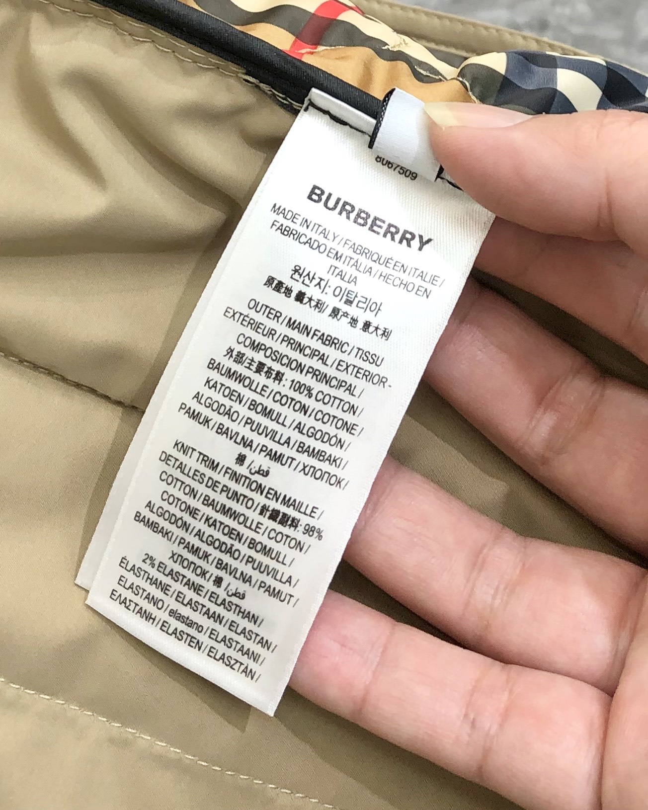 Burberry Male Jacket Cotton Black Plaid M-xl