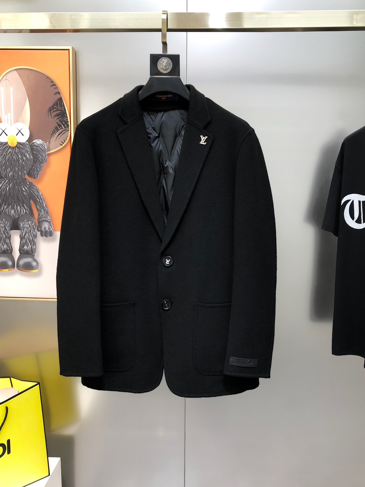 Louis Vuitton Male Down Vest Wool Black M-l-xl