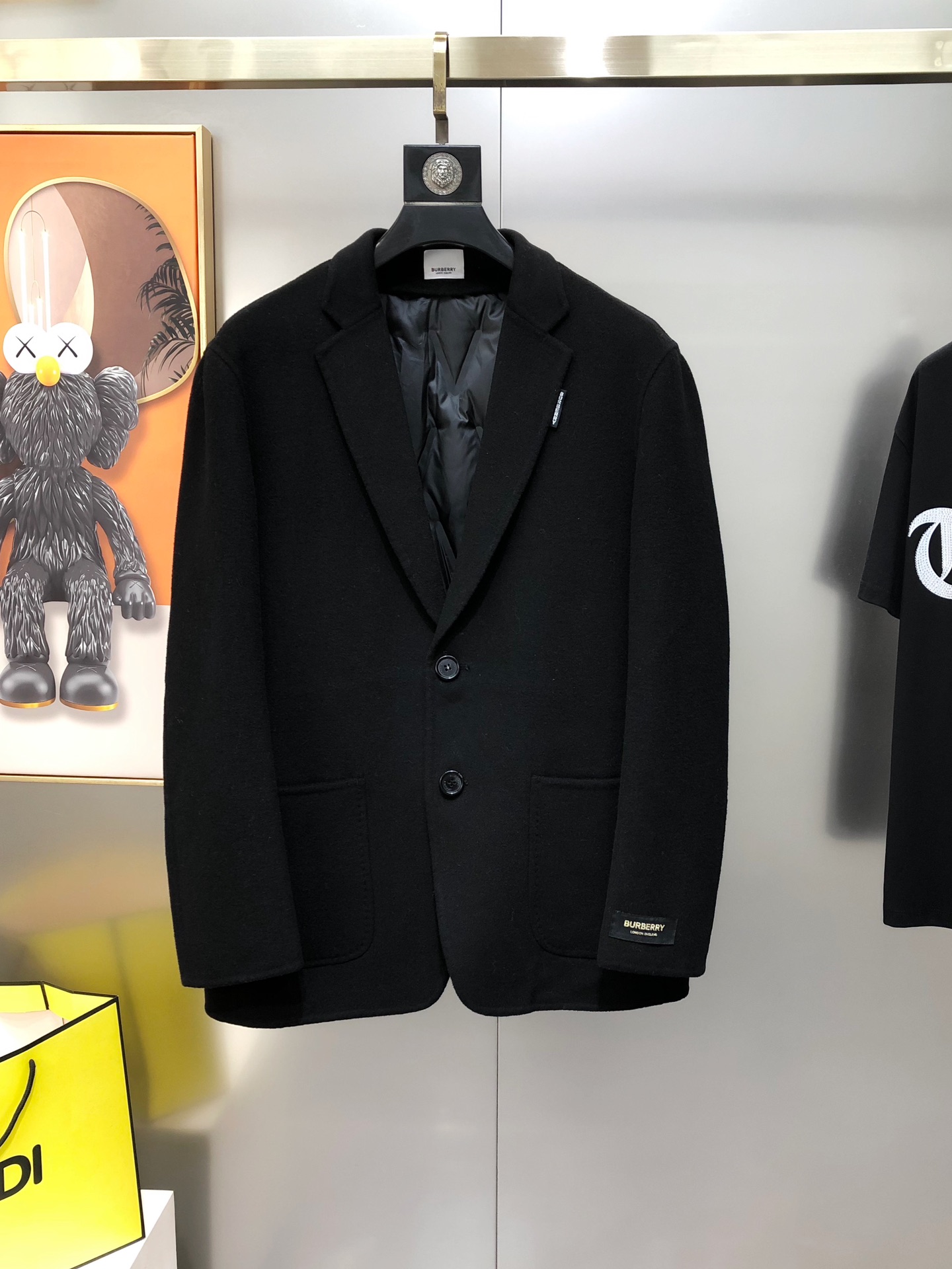 Burberry Male Down Vest Wool Black M-l-xl