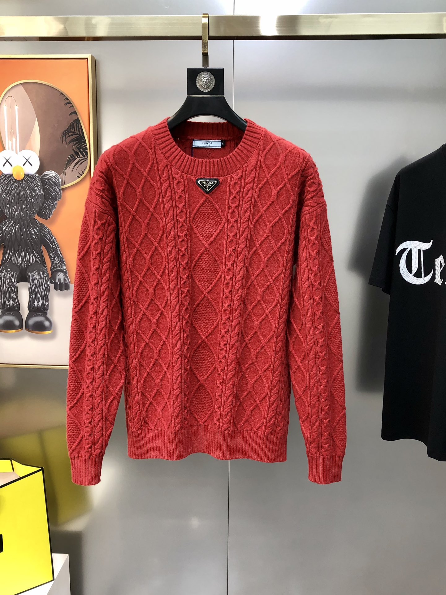 Prada Male Basic Clothing Cotton Red M-l-xl