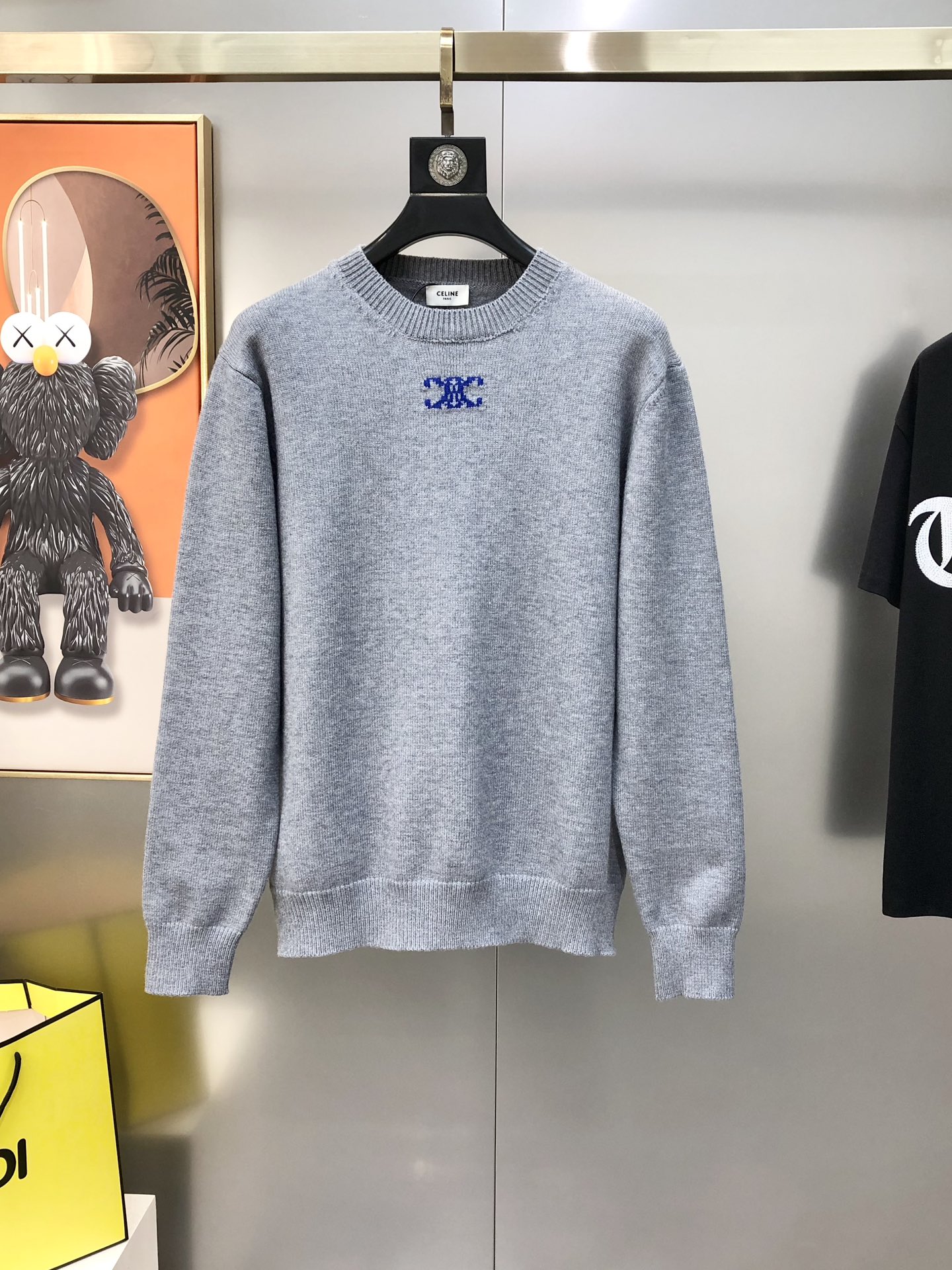 Celine Male Basic Clothing Cotton Blue S-l-xl