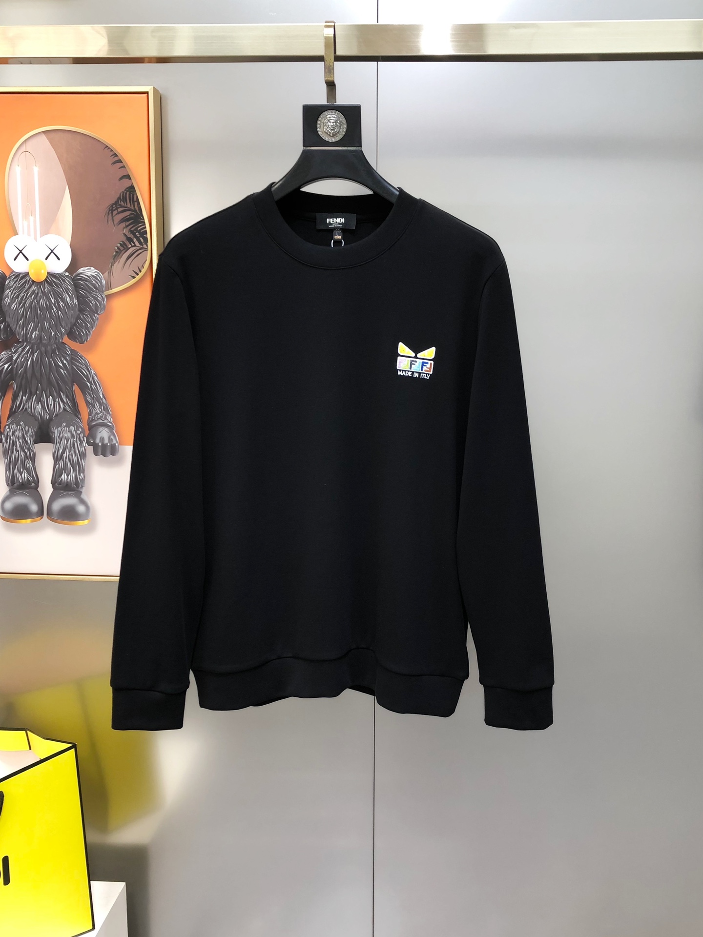 Fendi Male Hoodie Cotton Black M-l-xl