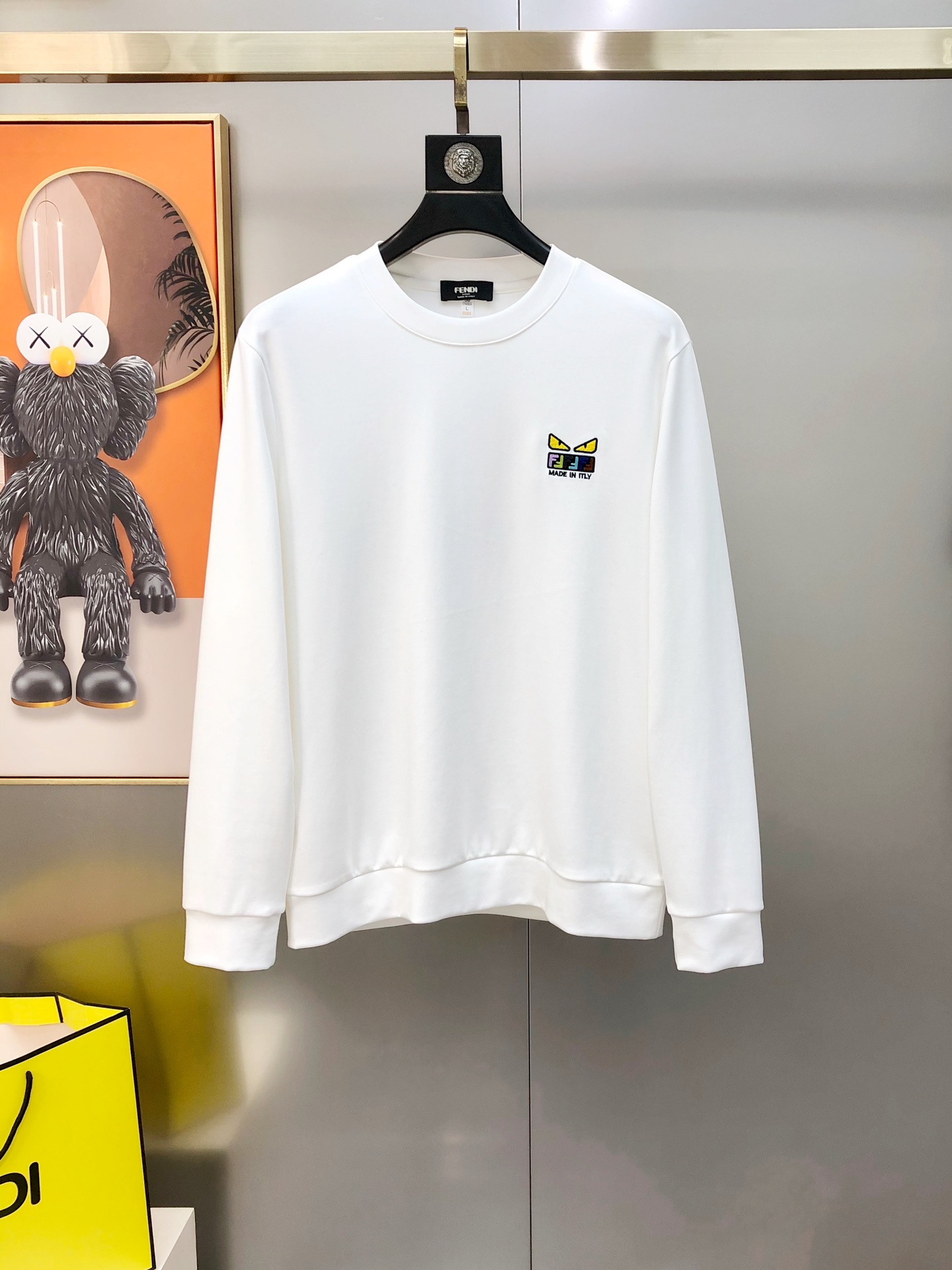 Fendi Male Hoodie Cotton Black M-l-xl