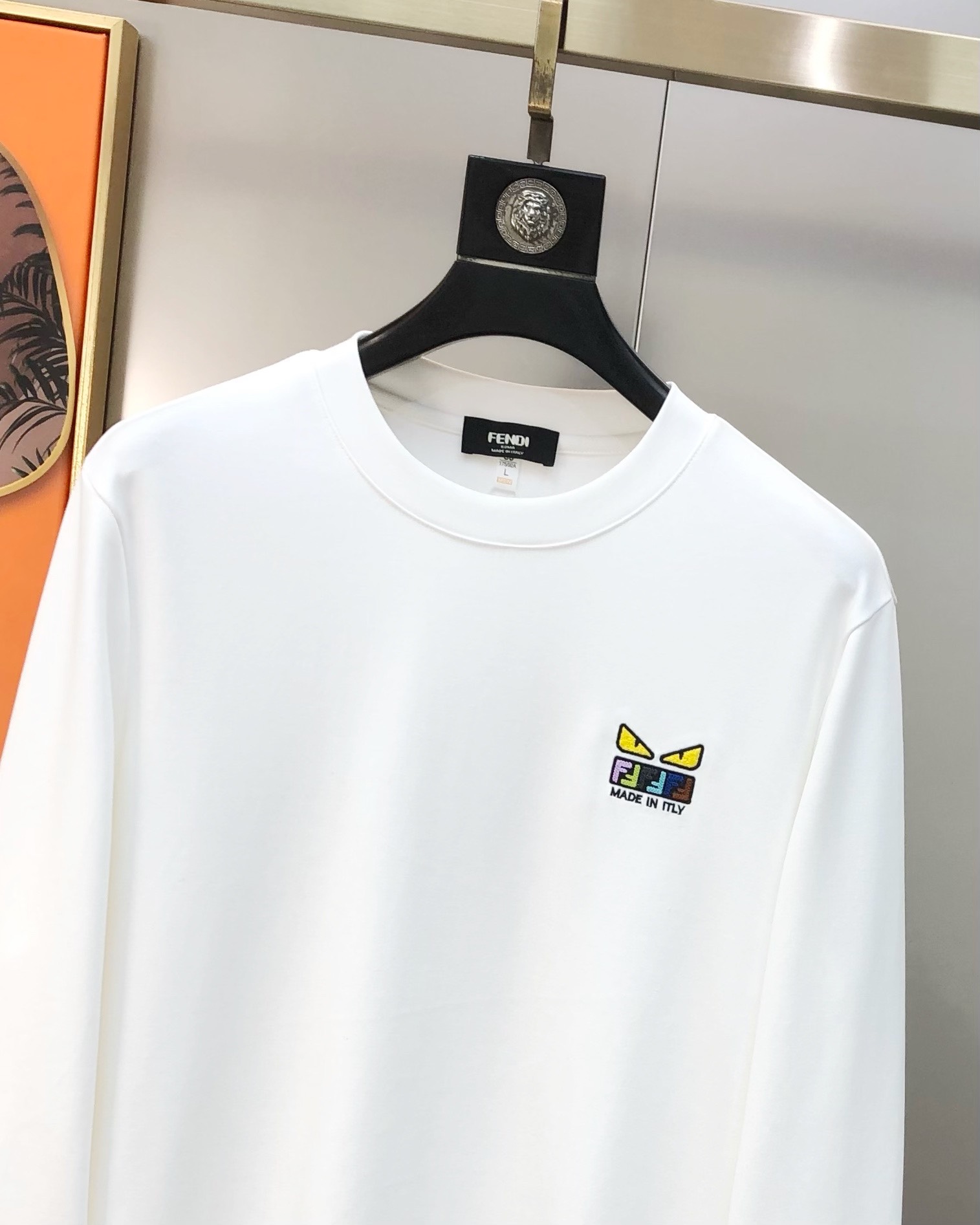 Fendi Male Hoodie Cotton Black M-l-xl