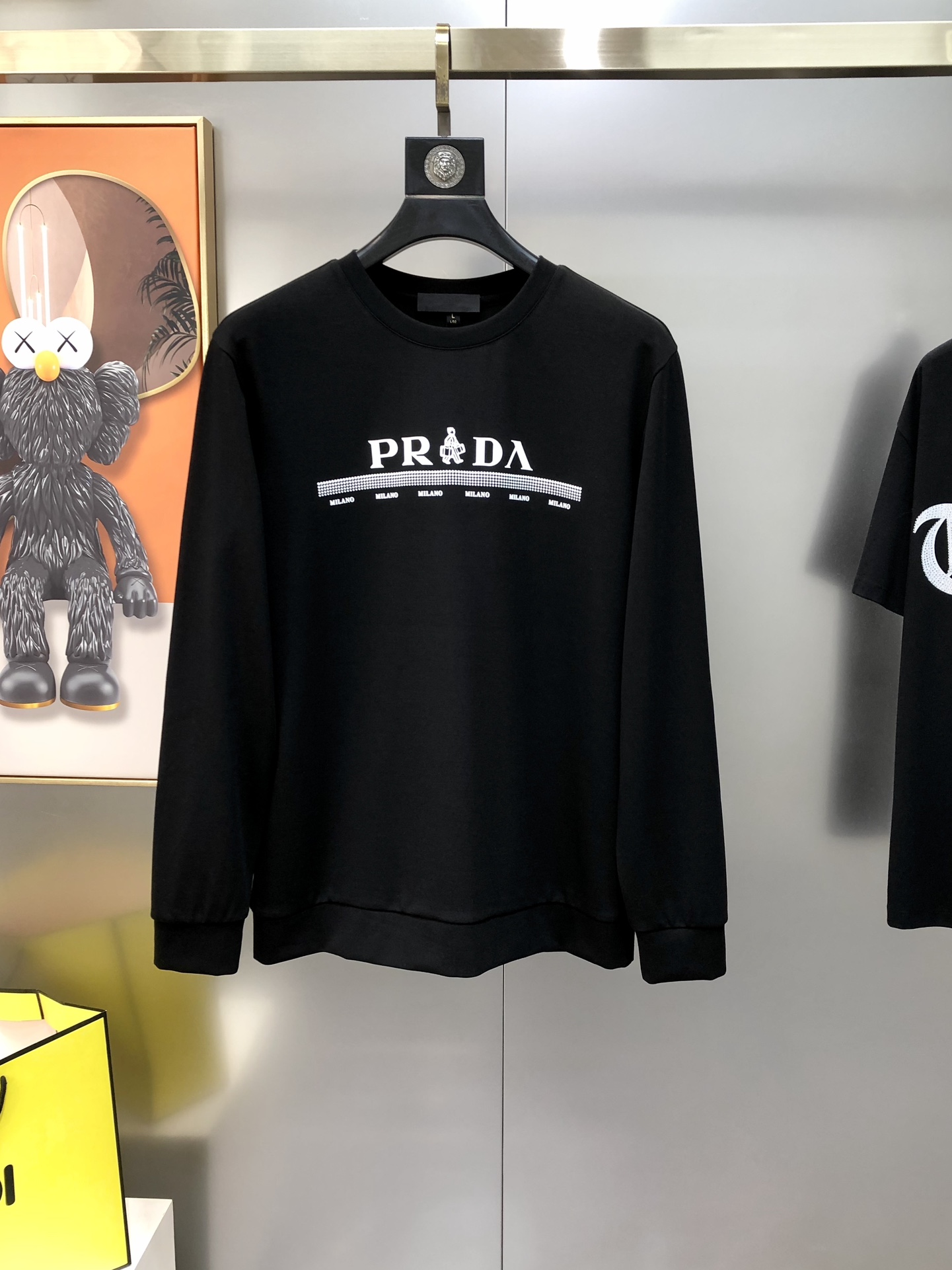 Prada Male Hoodie Cotton Black M-l-xl