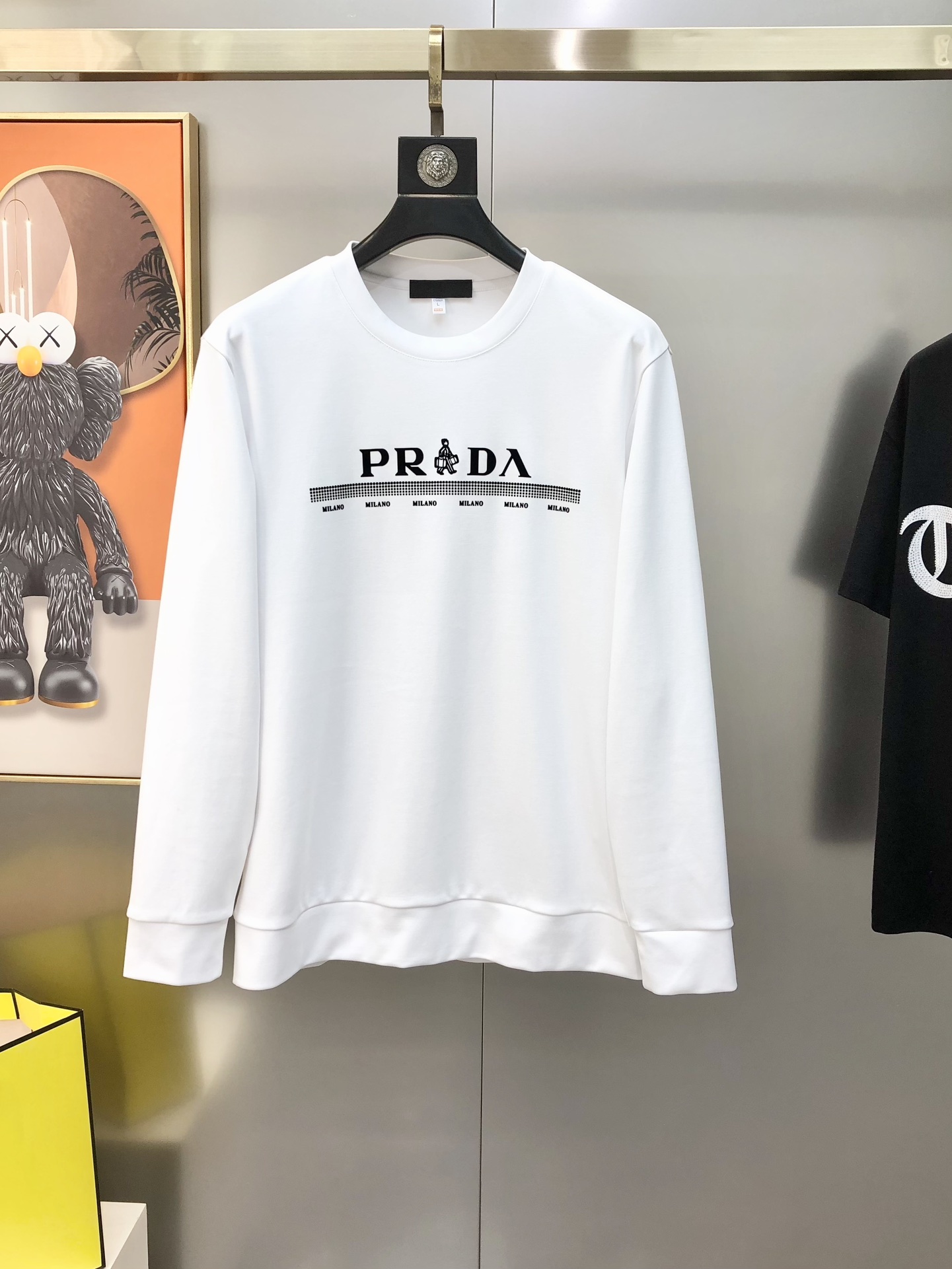 Prada Male Hoodie Cotton Black M-l-xl