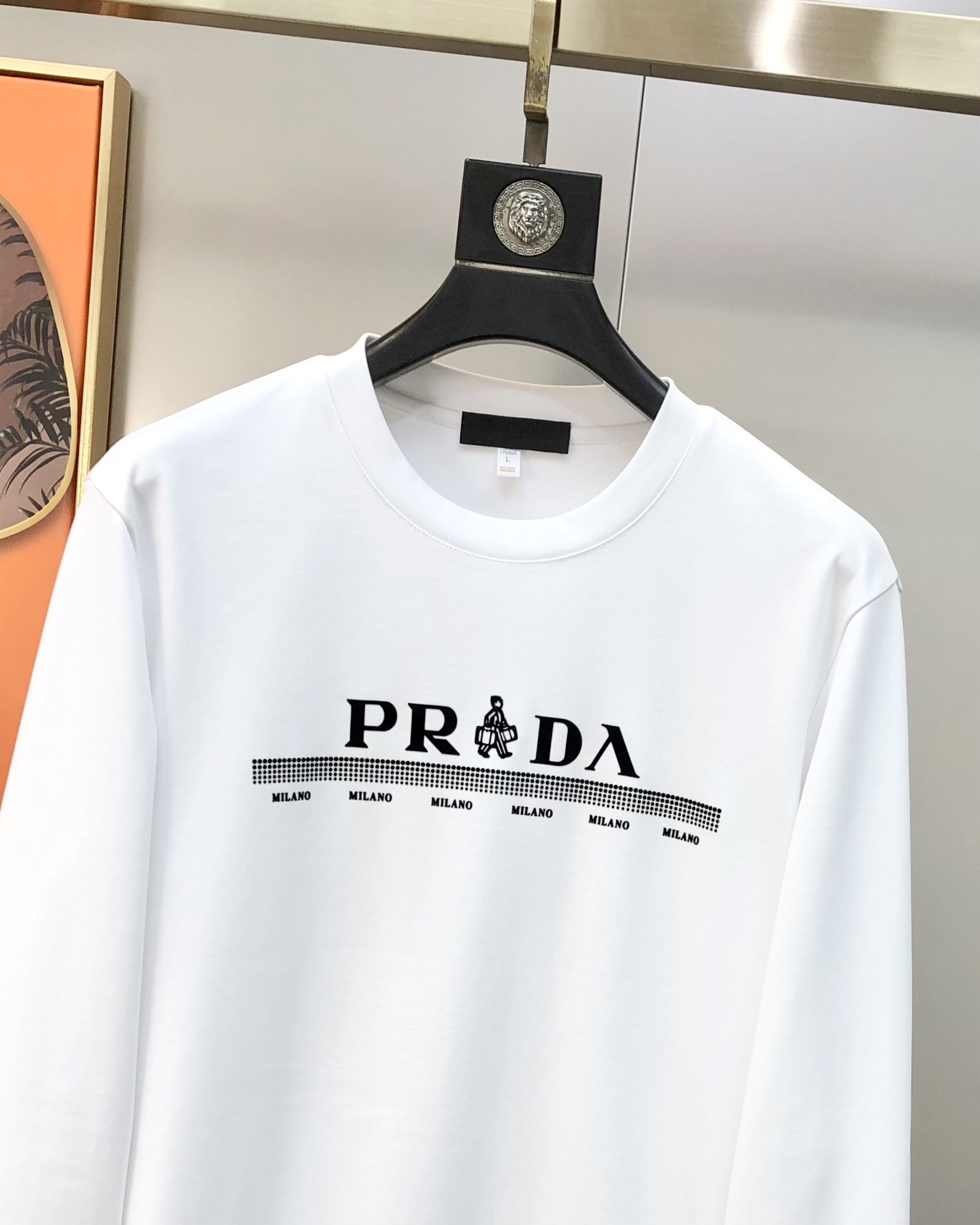 Prada Male Hoodie Cotton Black M-l-xl