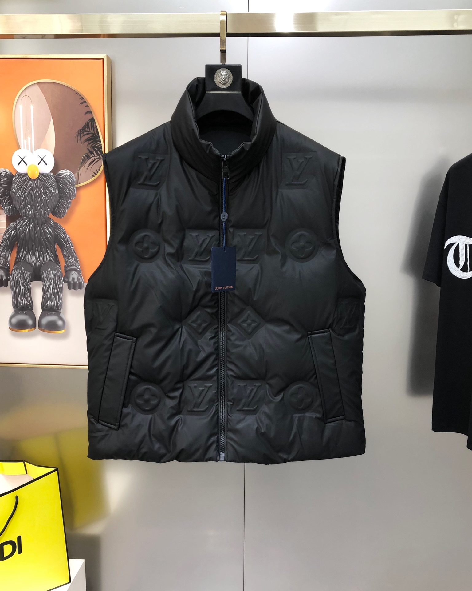 Louis Vuitton Male Down Vest White Duck Down Black M-l-xl