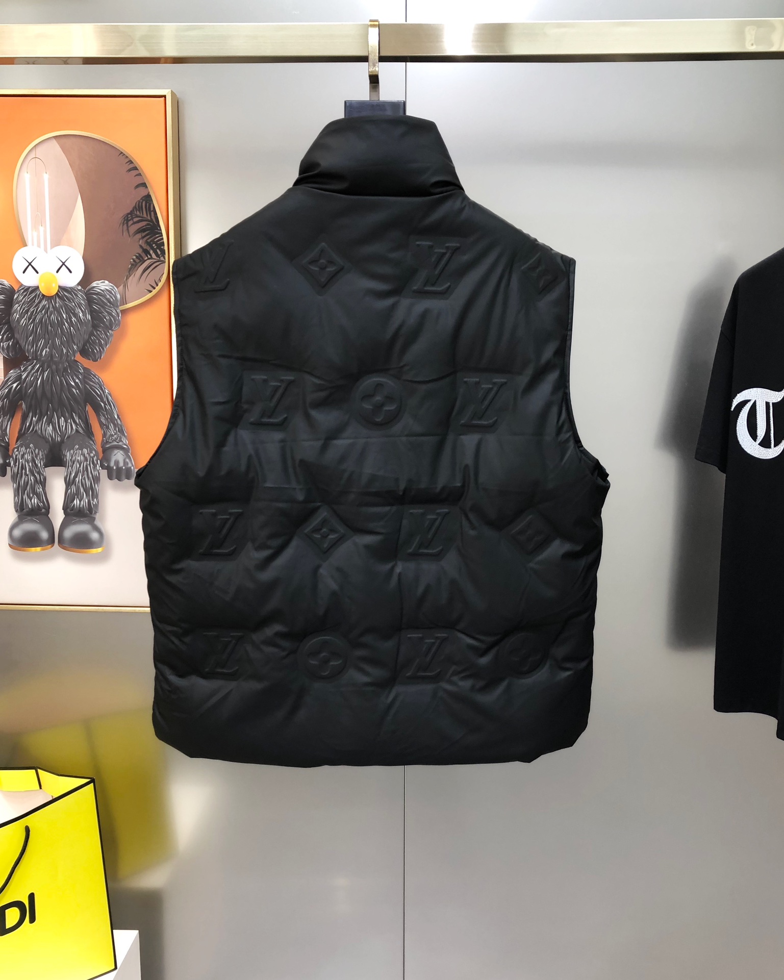 Louis Vuitton Male Down Vest White Duck Down Black M-l-xl