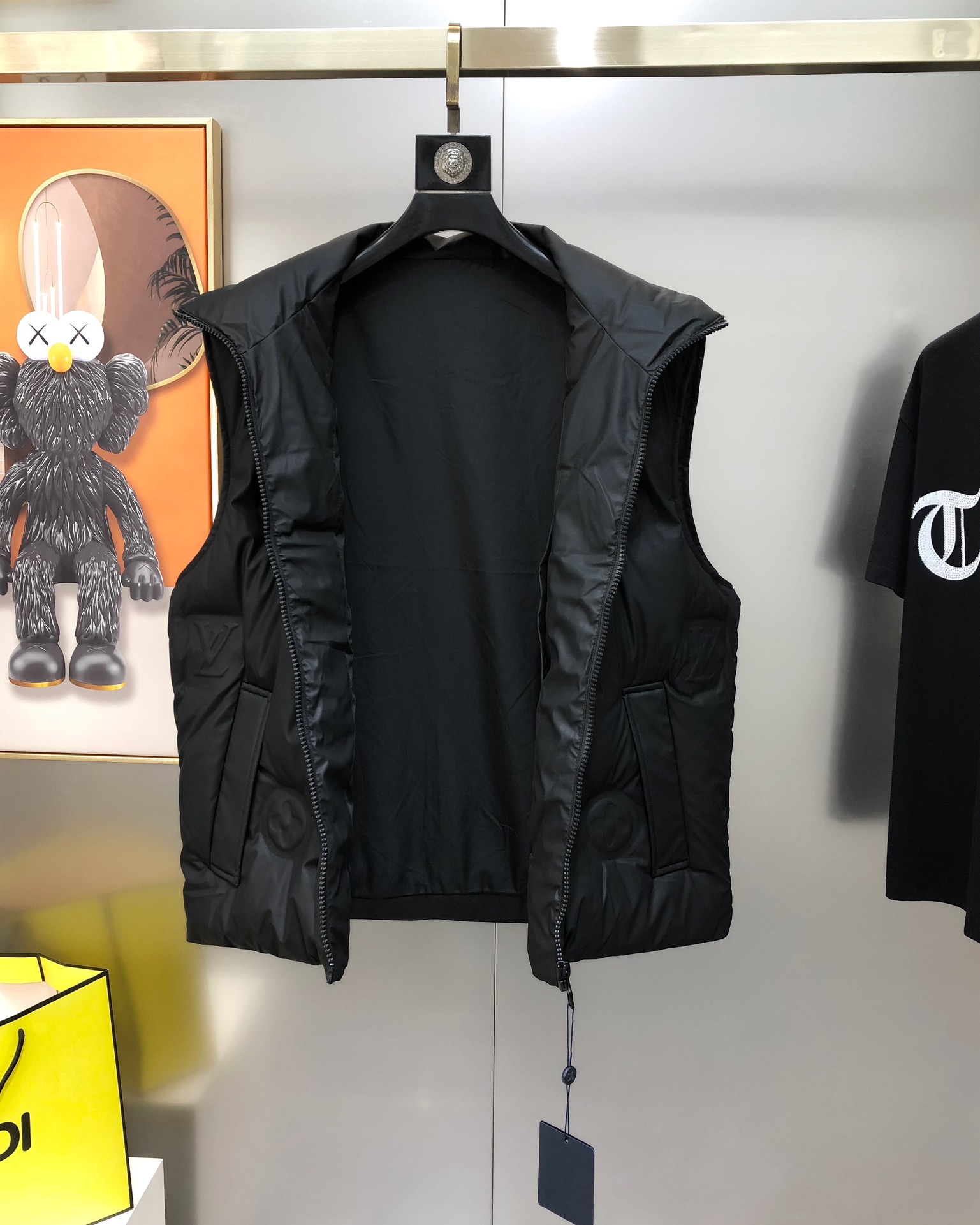 Louis Vuitton Male Down Vest White Duck Down Black M-l-xl