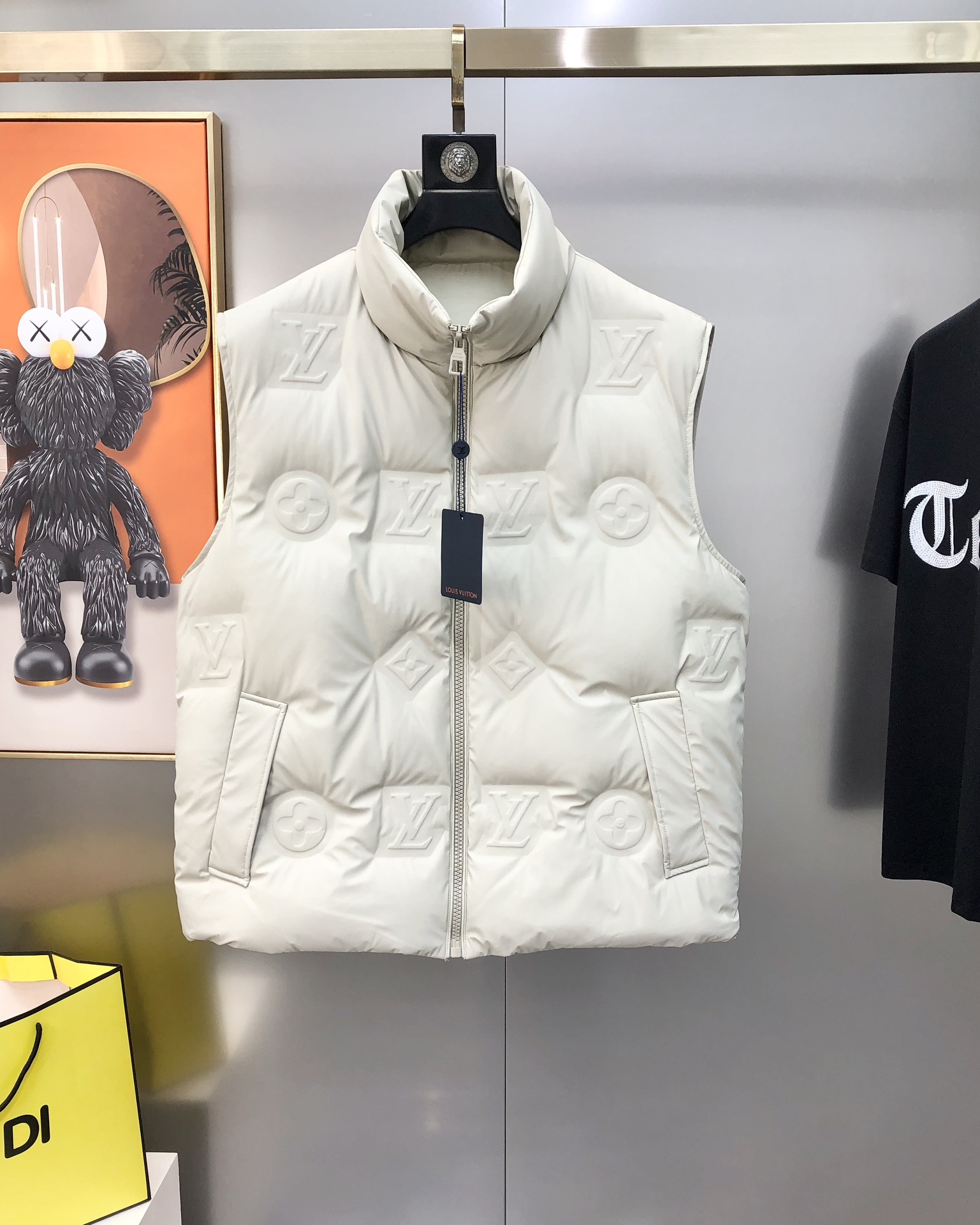 Louis Vuitton Male Down Vest White Duck Down Black M-l-xl