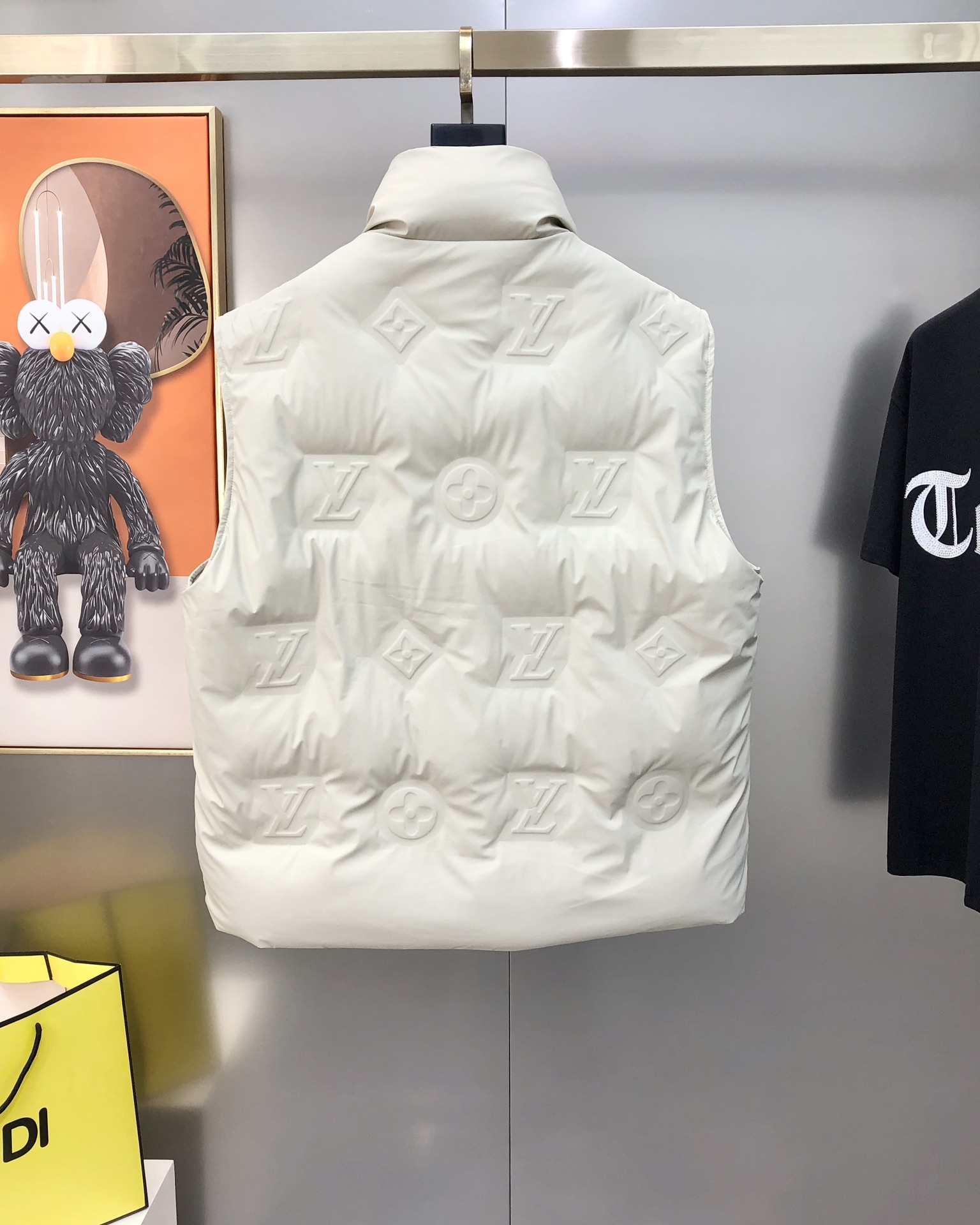 Louis Vuitton Male Down Vest White Duck Down Black M-l-xl